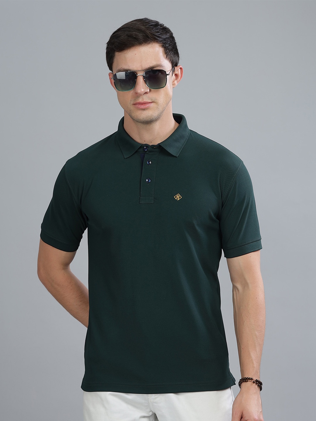 

PAUL STREET Polo Collar Slim Fit Moisture Wicking T-shirt, Olive