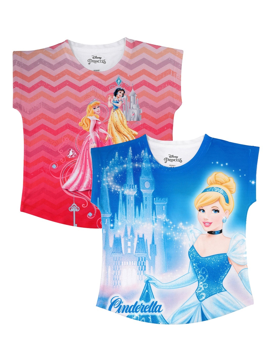 

Disney by Wear Your Mind Girls Pack of 2 Printed Tops, Pink