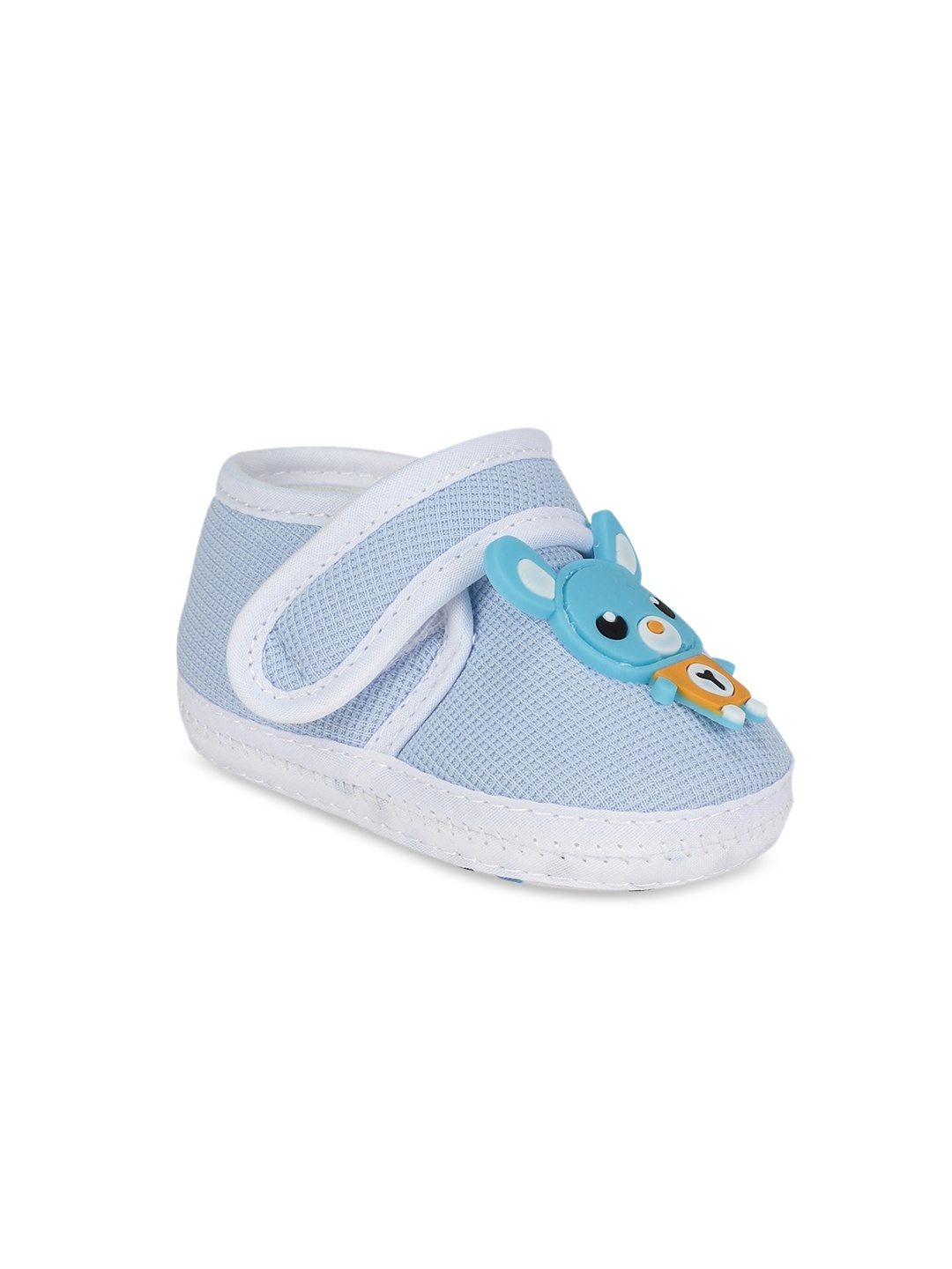 

Lil Lollipop Infants Textured Bear Applique Booties, Blue