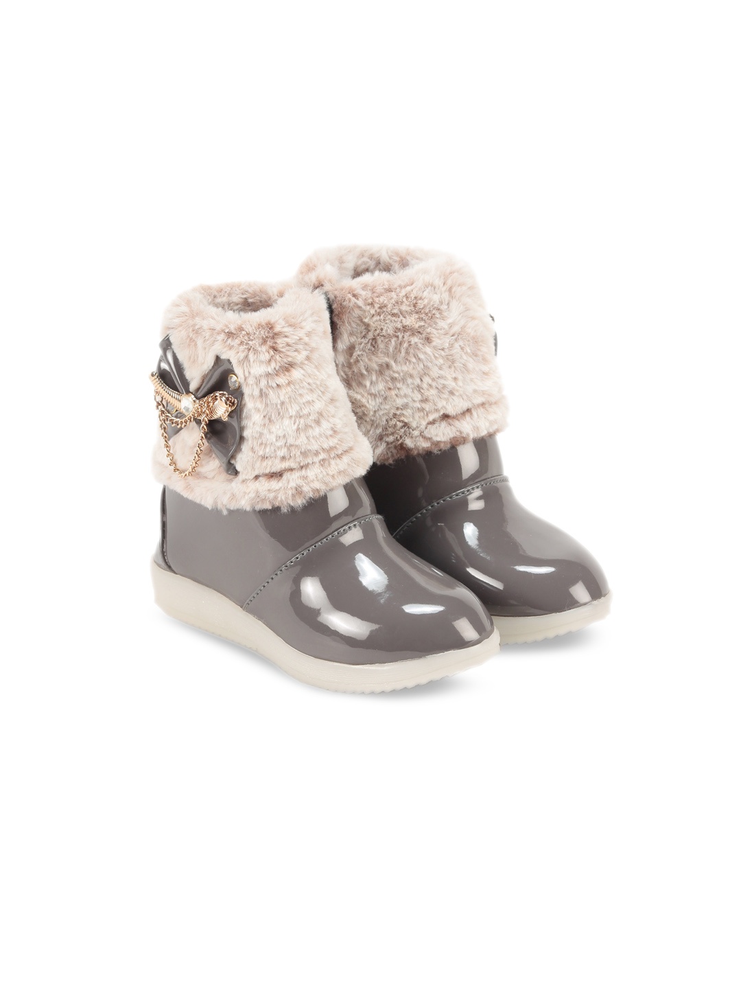 

Lil Lollipop Girls Printed Winter Boots, Grey