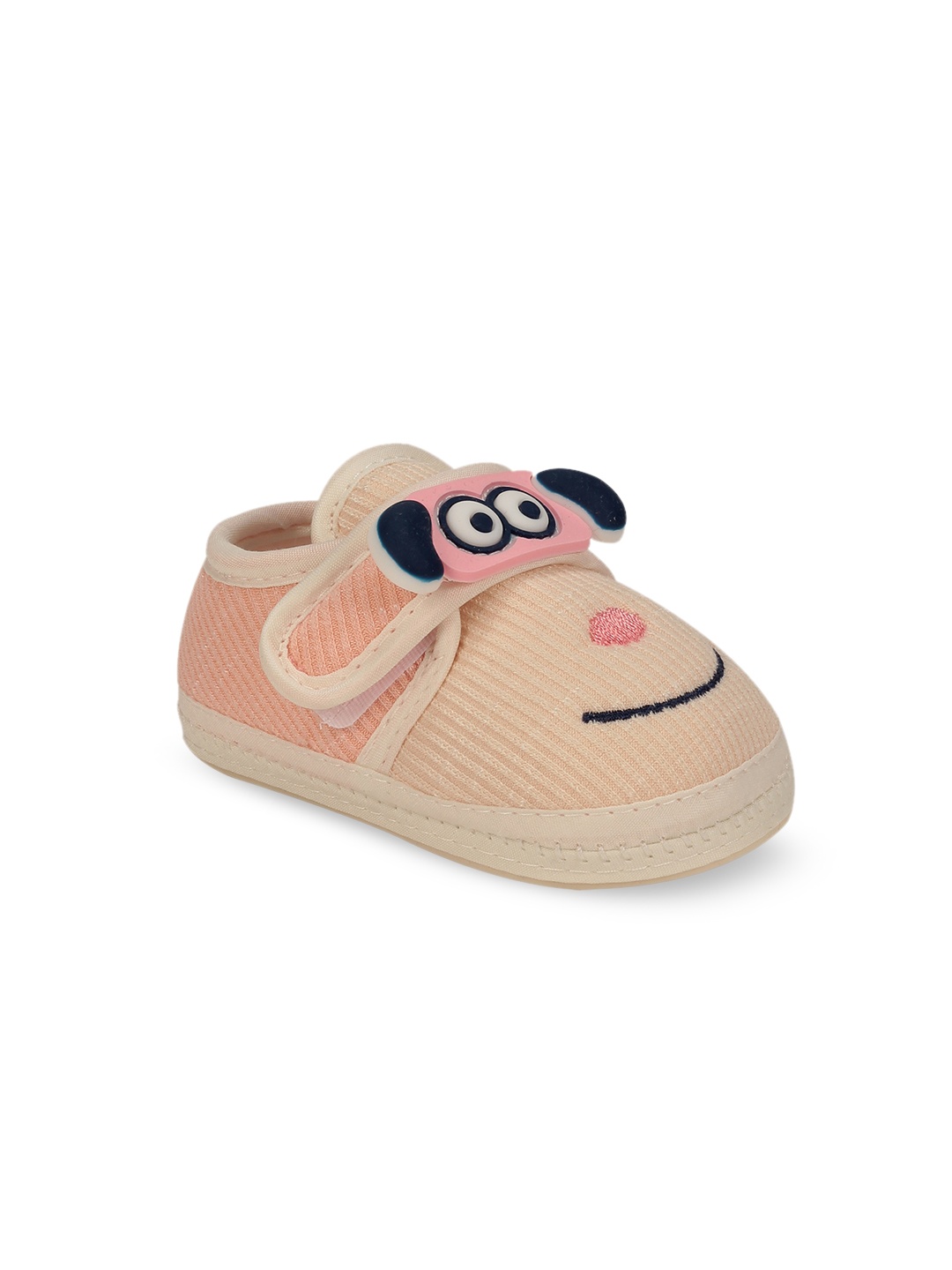 

Lil Lollipop Infants Textured Smiley Face Booties, Pink