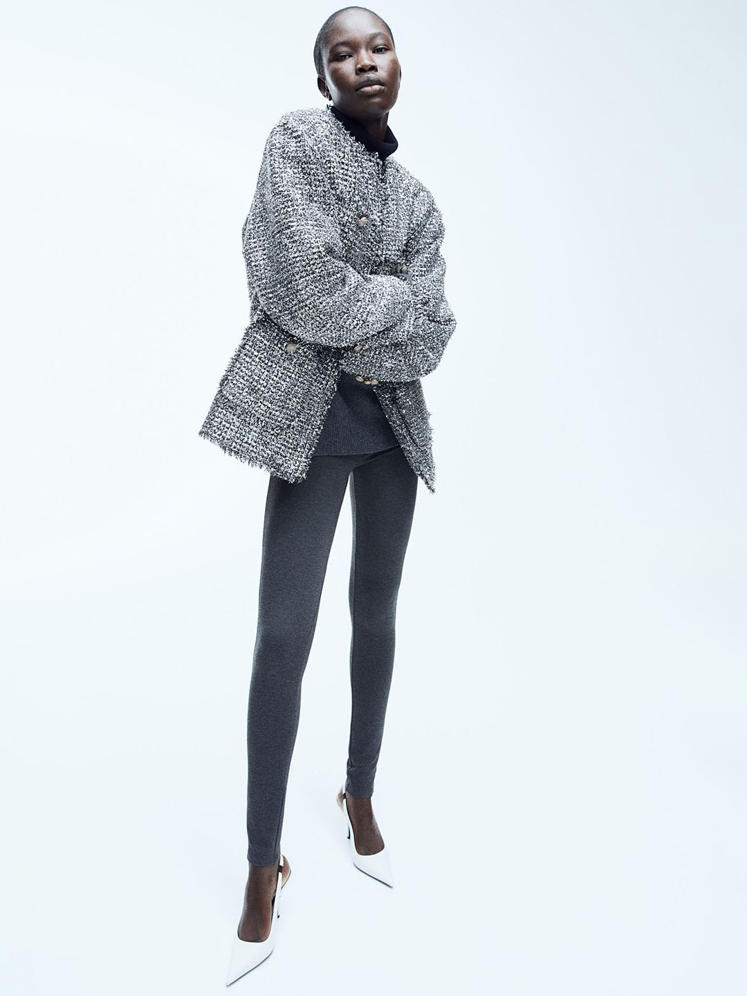 

H&M Textured Jacket, Grey