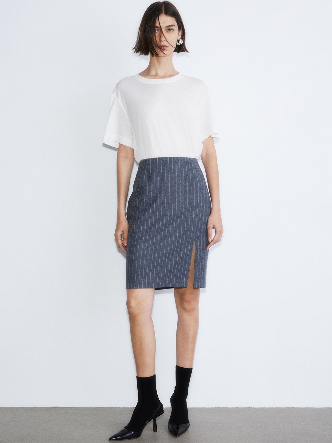 

H&M Pencil Skirt, Grey