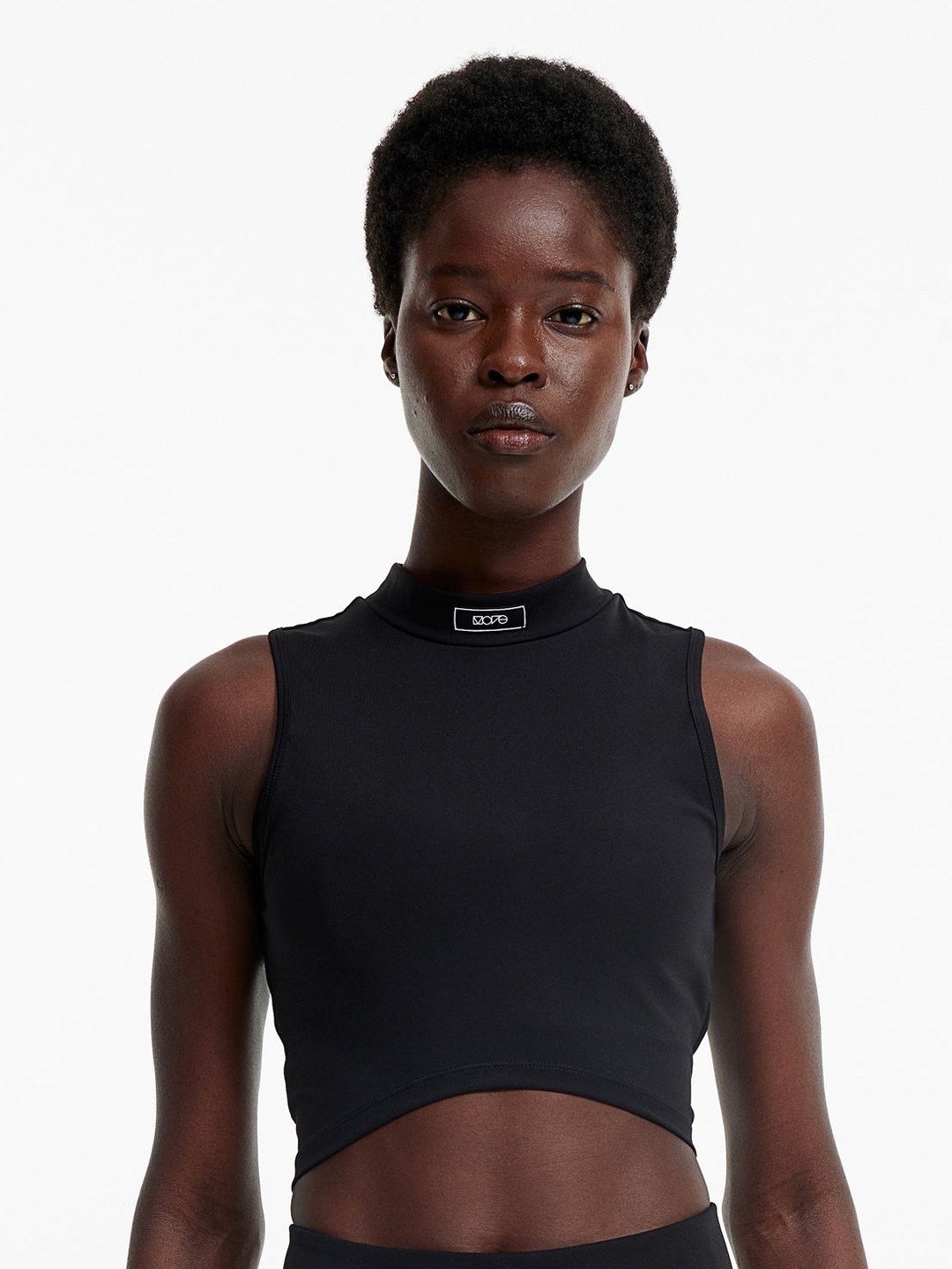 

H&M DryMove Cropped Sports Top, Black