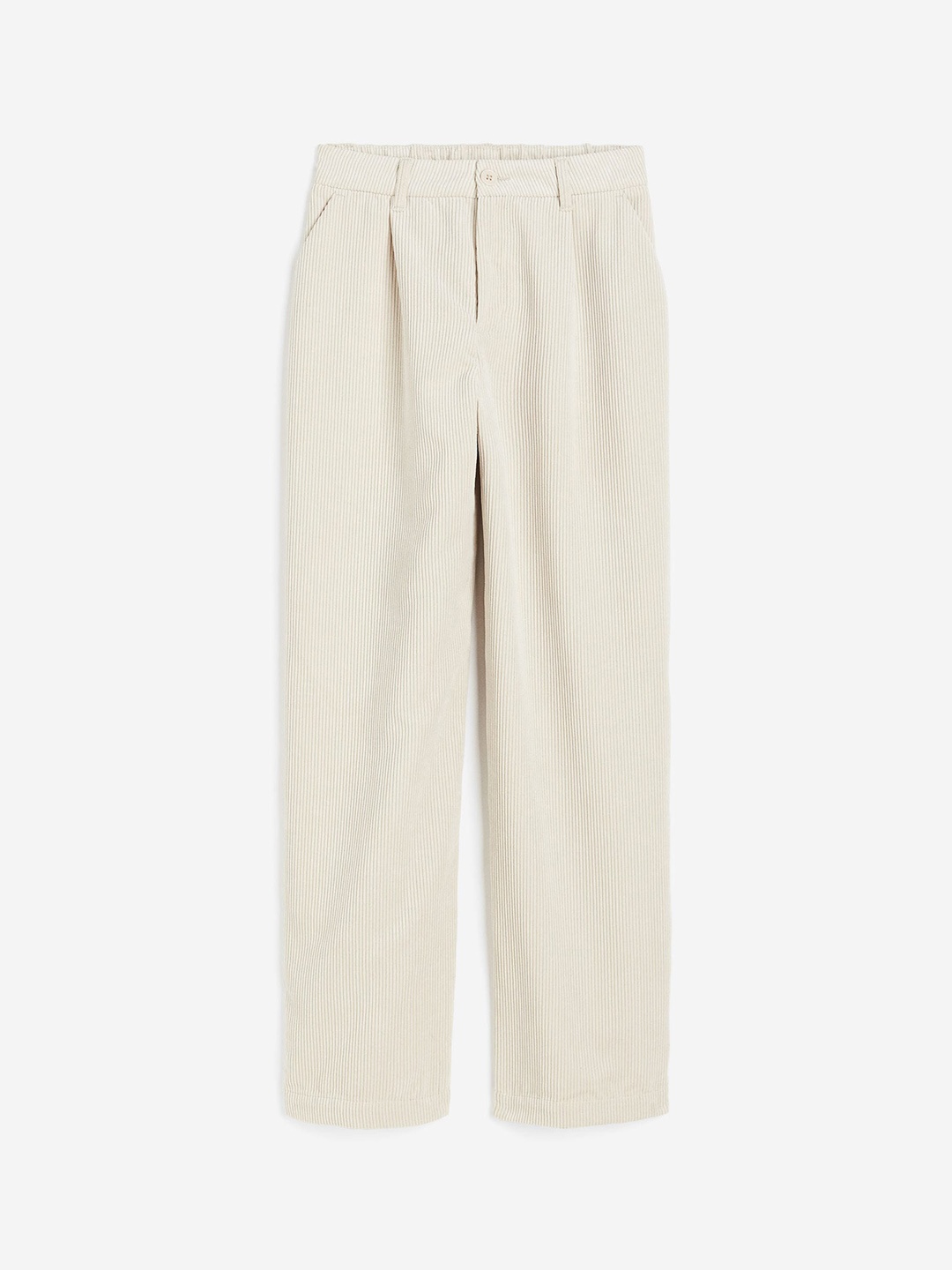

H&M Women Wide Corduroy Trousers, Beige