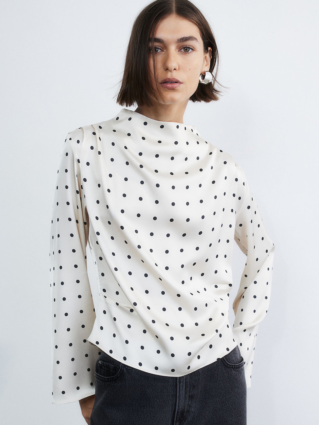 

H&M Satin Blouse, White