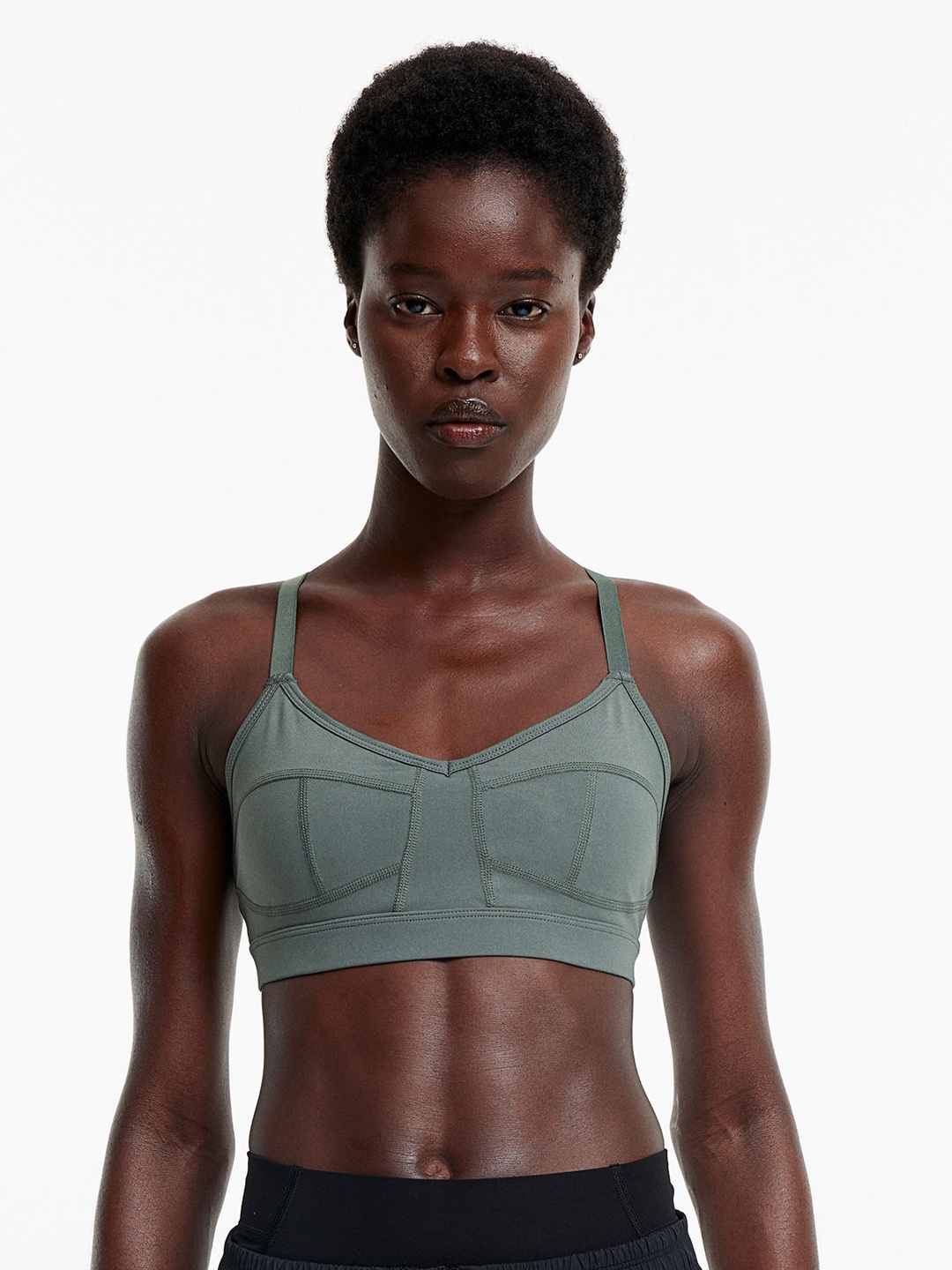 

H&M Drymove Light Support Sports Bra, Green