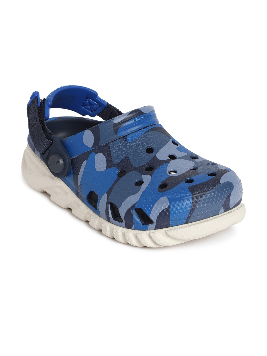 

Crocs Kids DUET Como Printed Croslite Clogs With Velcro Closure, Navy blue