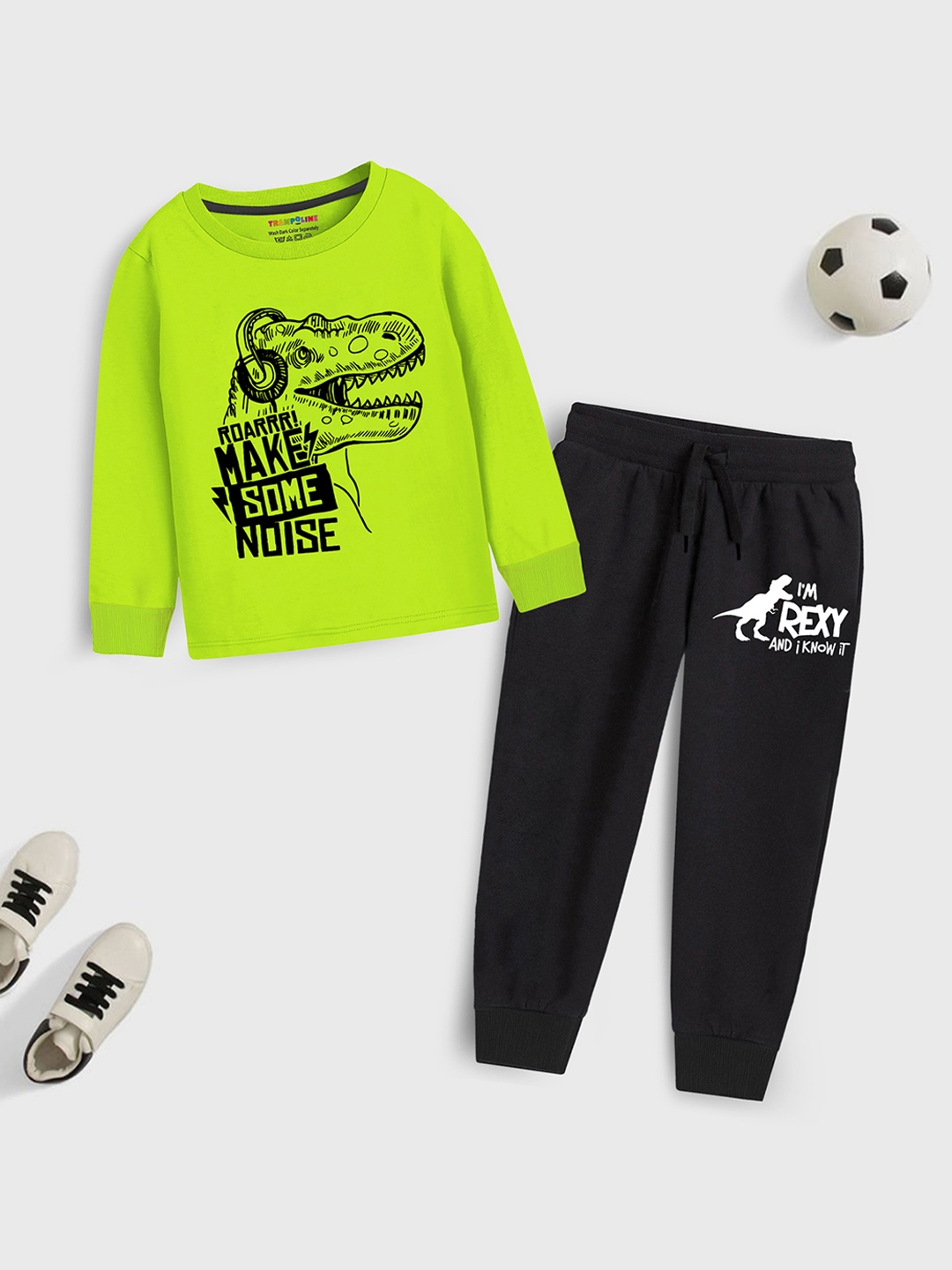 

Trampoline Kids Printed Top with Trousers, Green