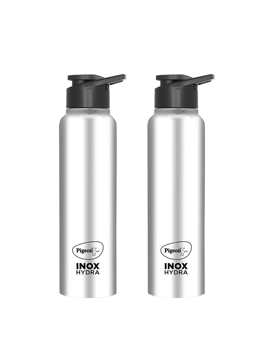 

Pigeon Silver-toned 2 Pieces Stainless Steel Inox Hydra Water Bottles 700 ml Each