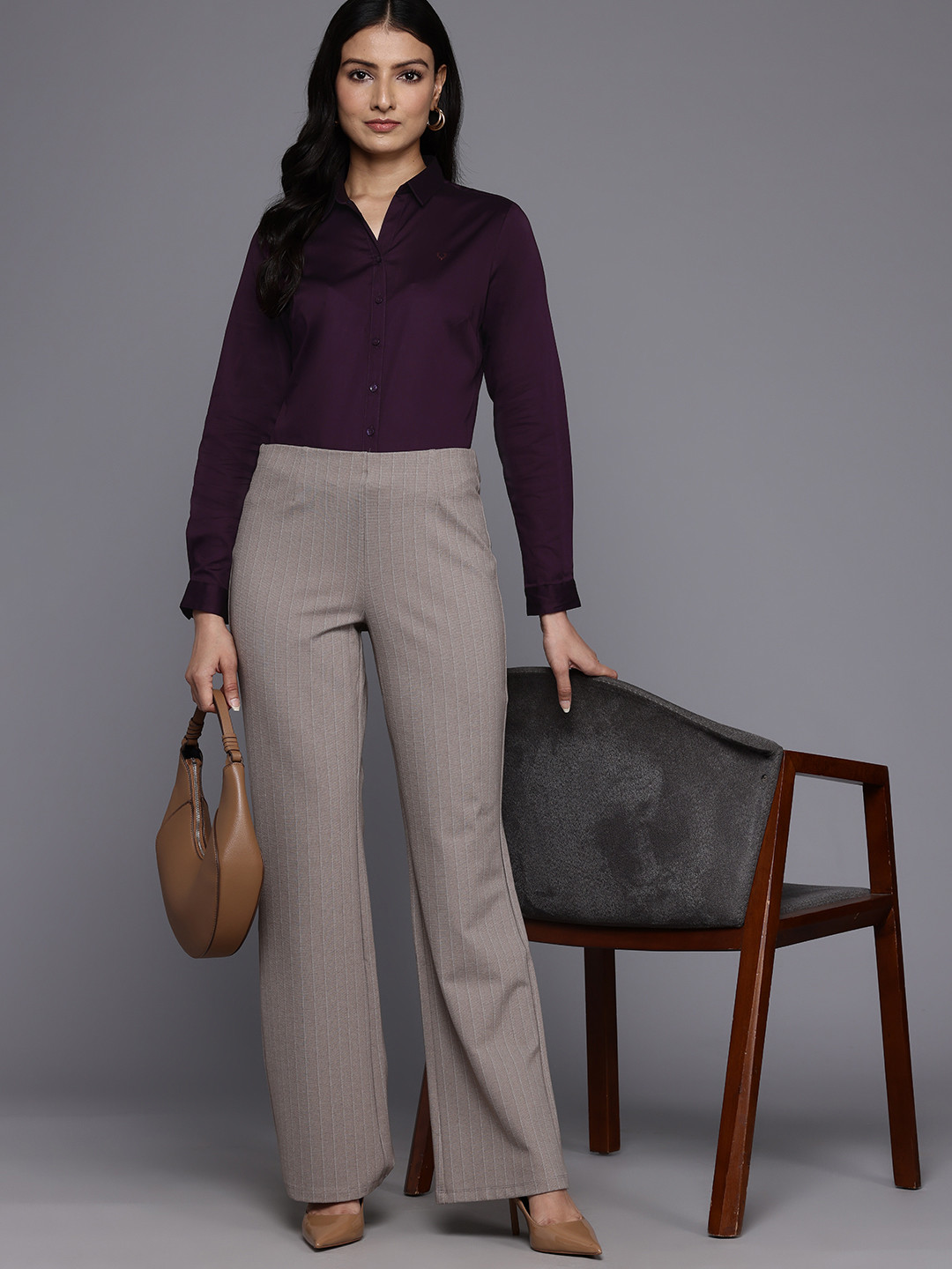 

Allen Solly Woman Opaque Formal Shirt, Burgundy