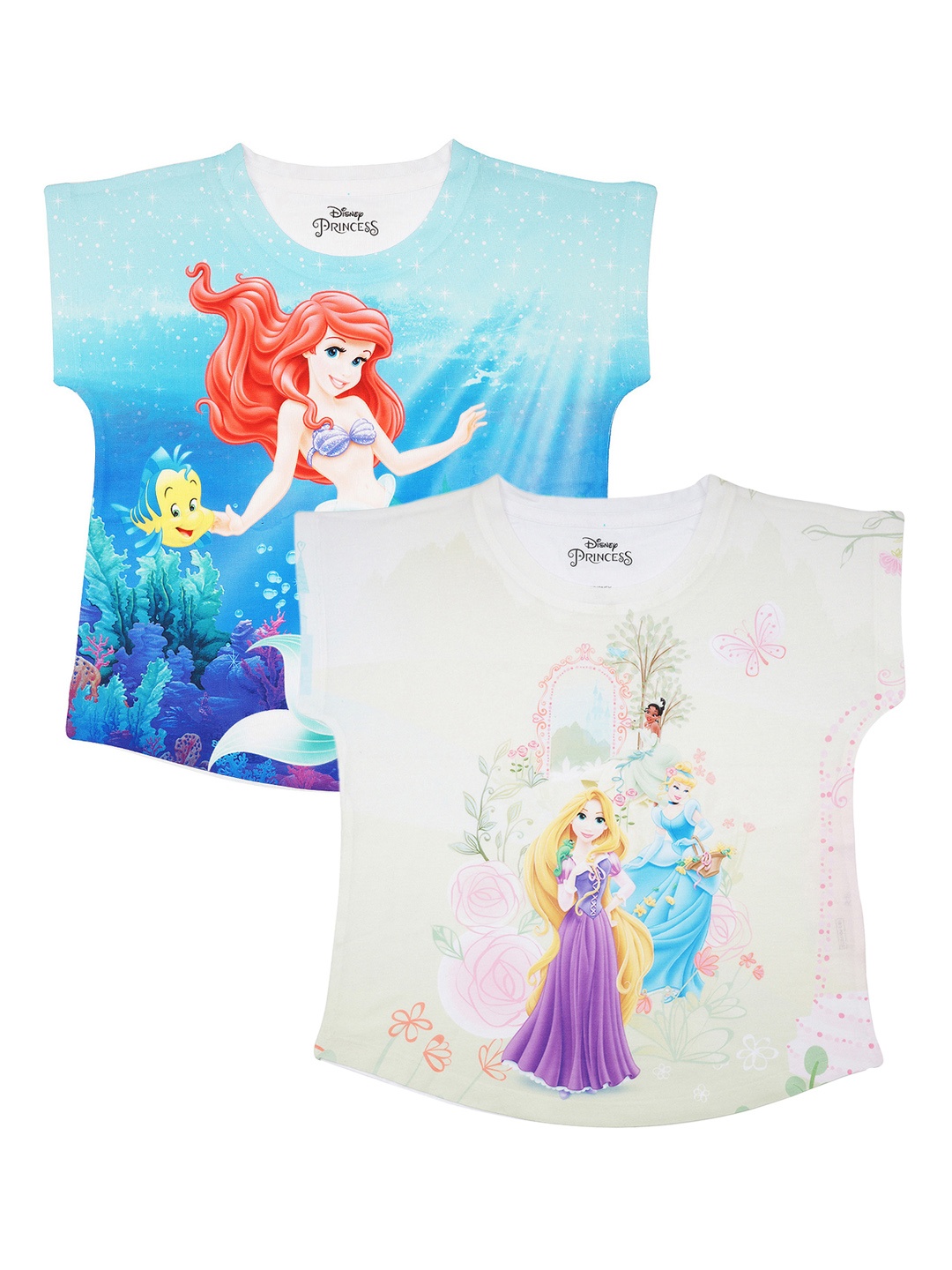 

Disney by Wear Your Mind Girls Pack of 2 Printed Tops, Blue