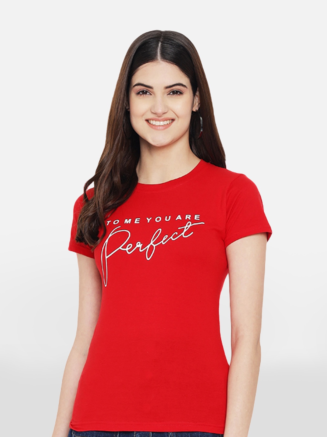 

Fabflee Pack Of 3 Typography Printed Cotton T-Shirts, Red