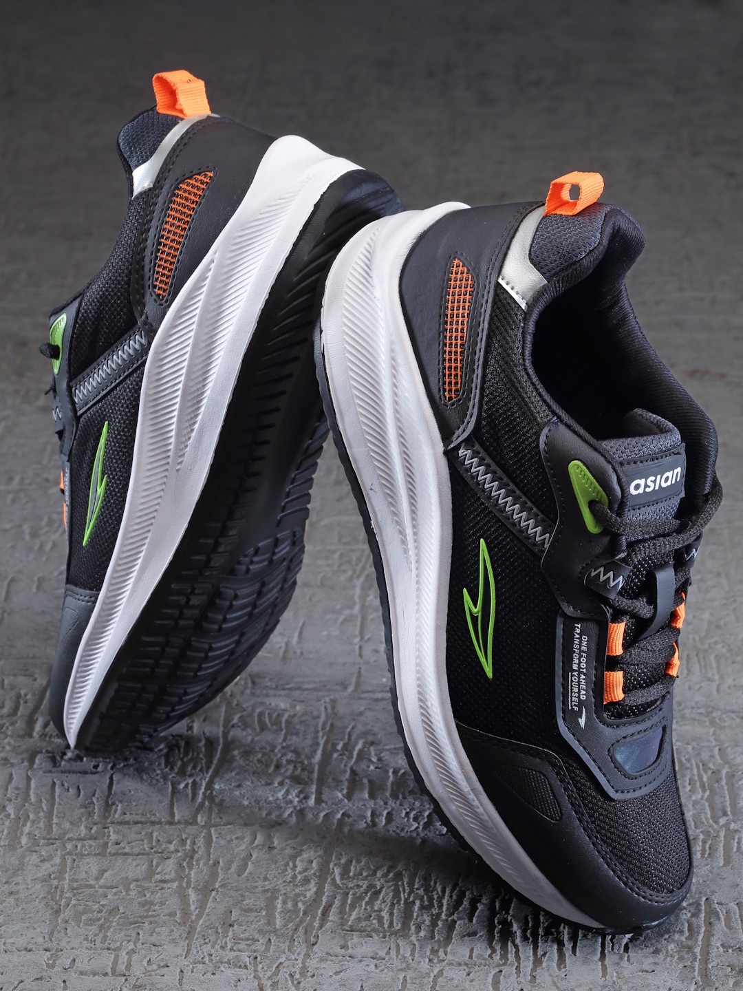 

ASIAN Men NEXON-13 Mesh Running Shoes, Black