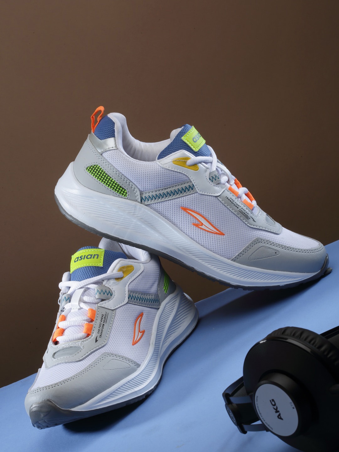 

ASIAN Men NEXON-13 Mesh Running Shoes, White