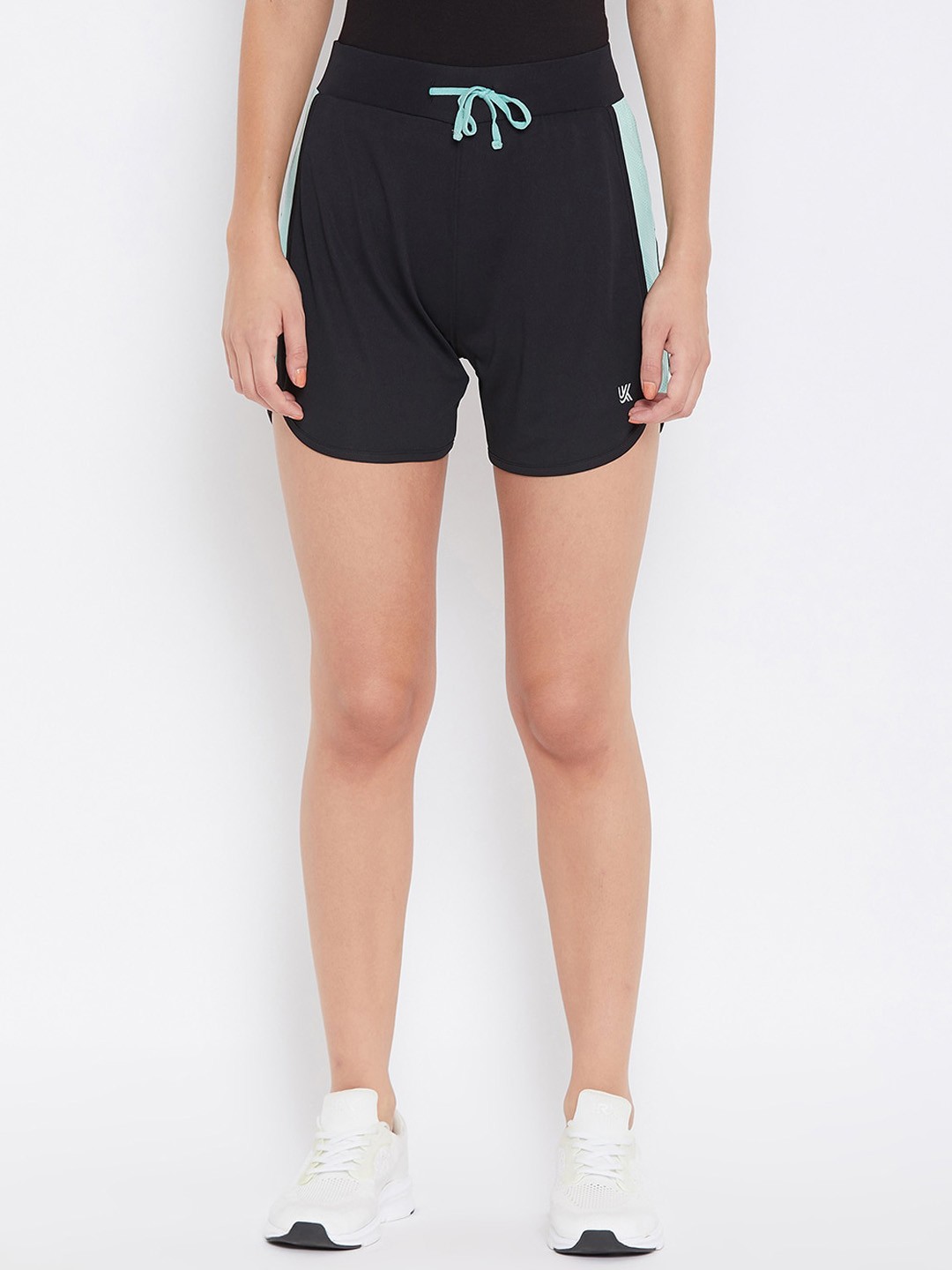 

URKNIT Women Mid Rise Rapid Dry Training or Gym Shorts, Black