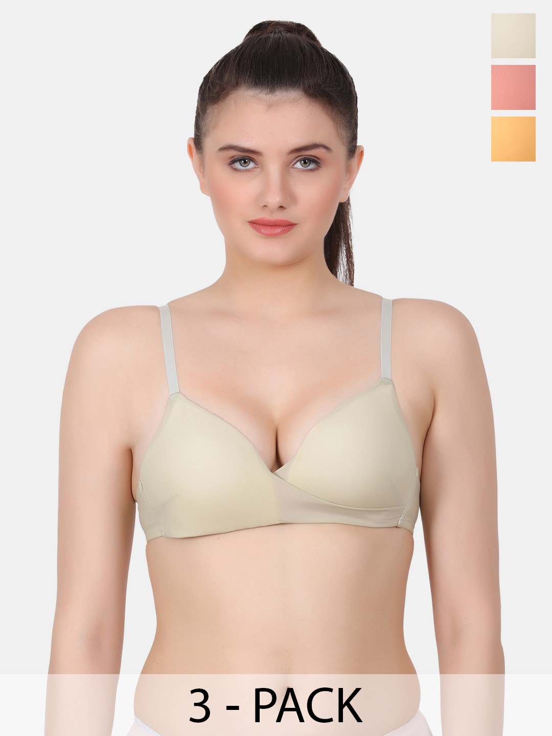 

Amour Secret Green & Rust Bra Full Coverage Lightly Padded