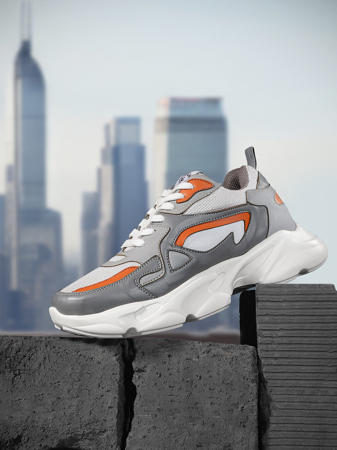 

WROGN Men Colourblocked Sneakers, Grey