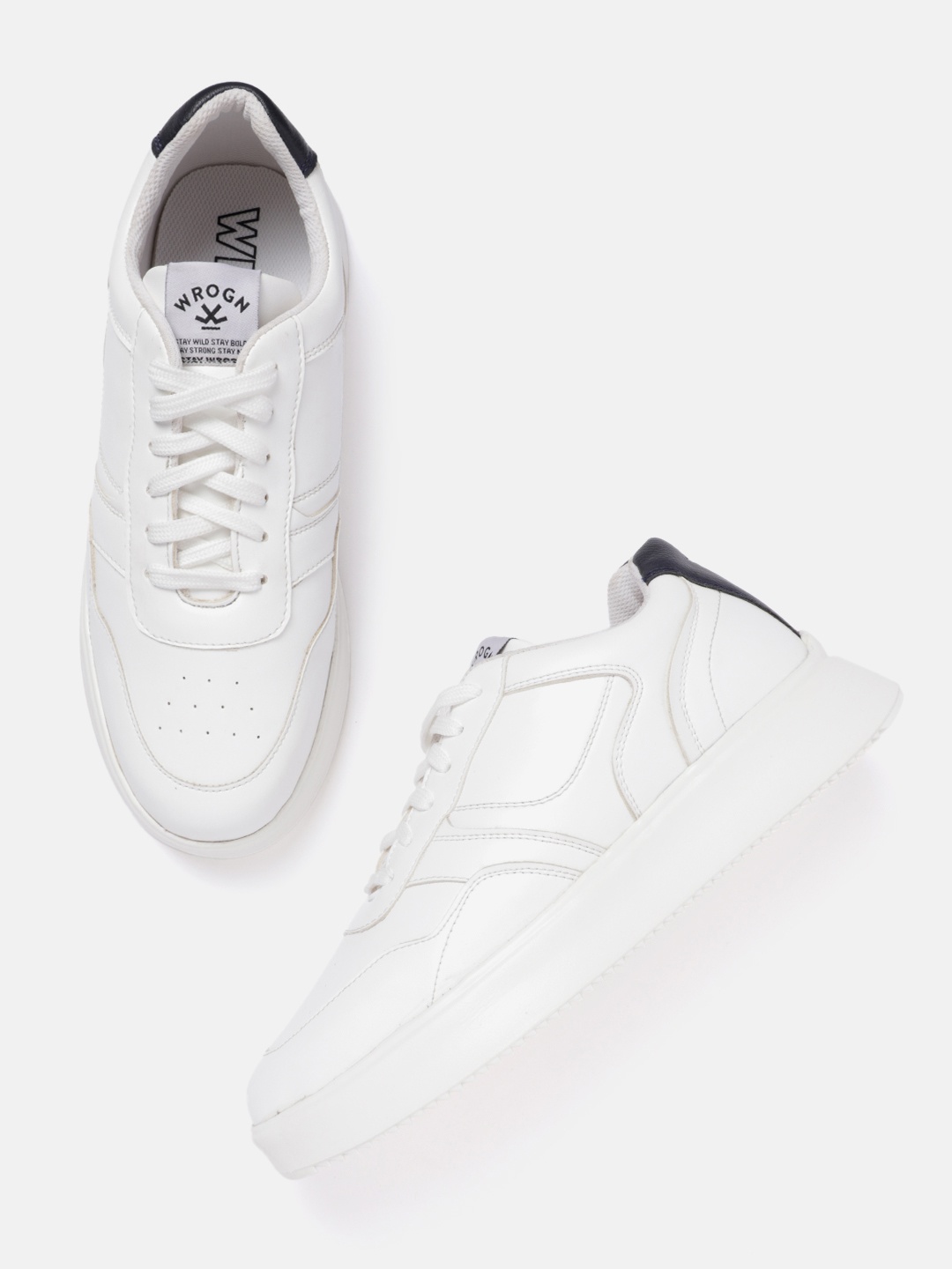 

WROGN Men Perforations Regular Sneakers, White