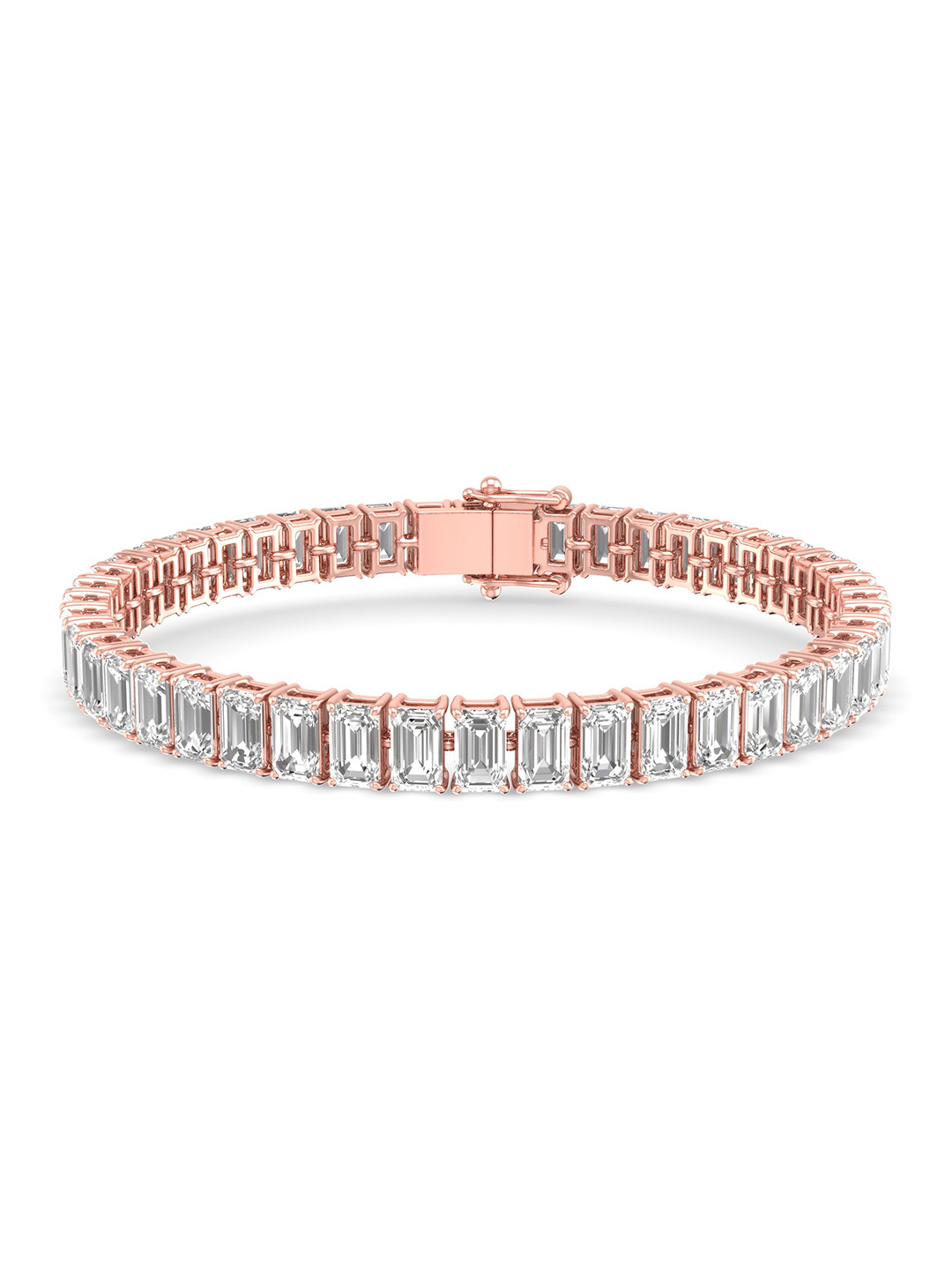 

ORIONZ Silver Rose Gold-Plated Cubic Zirconia Studded Wraparound Bracelet