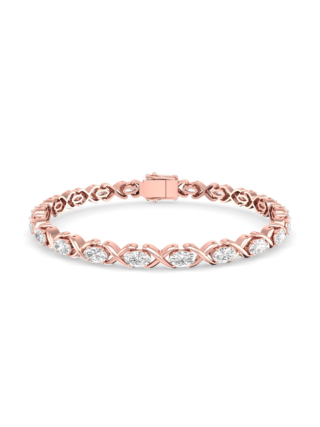 

ORIONZ Rose Gold Plated CZ Studded Silver Wraparound Bracelet