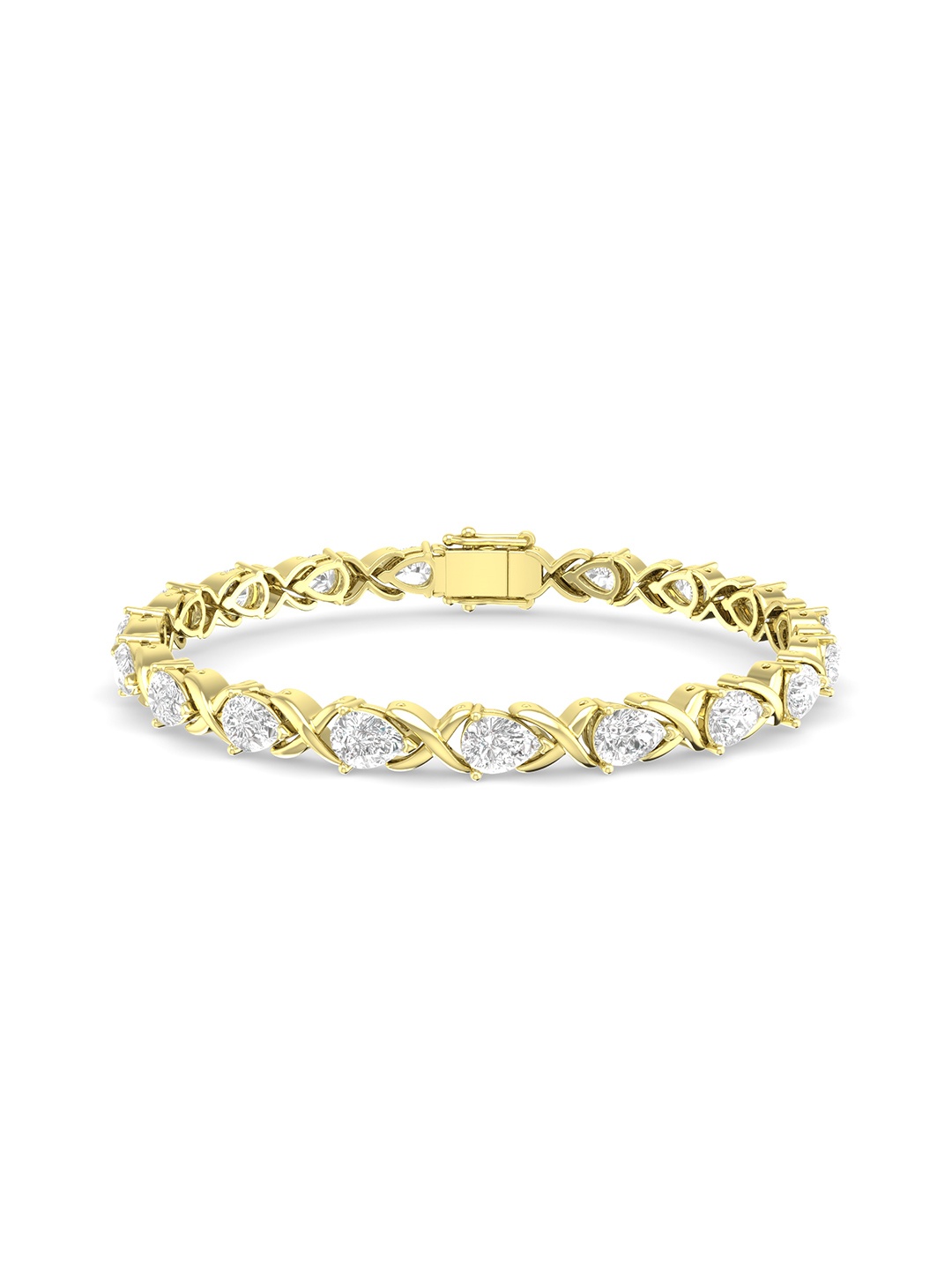 

ORIONZ Gold Plated CZ Studded Silver Wraparound Bracelet