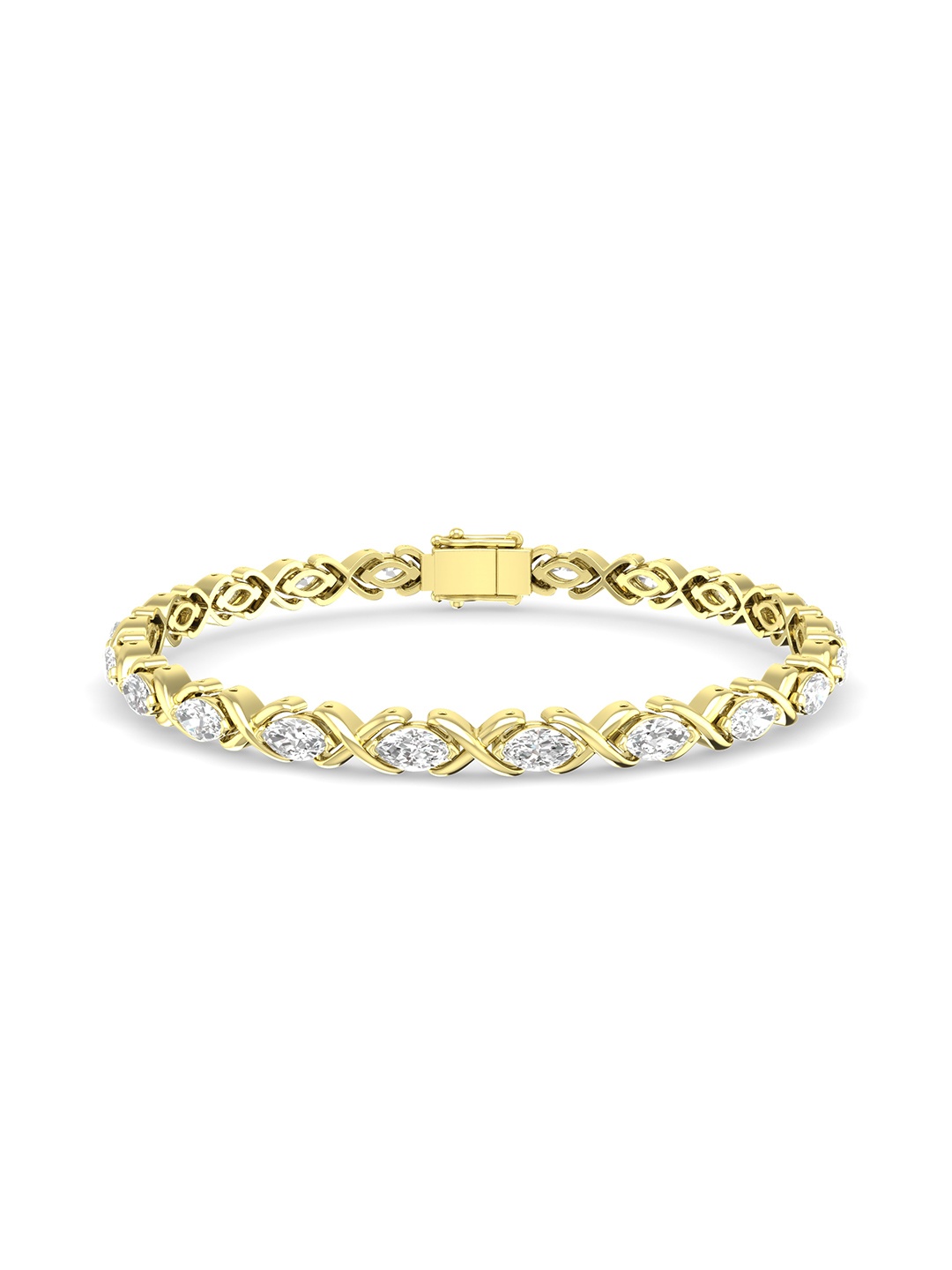 

ORIONZ Gold Plated CZ Studded Silver Wraparound Bracelet