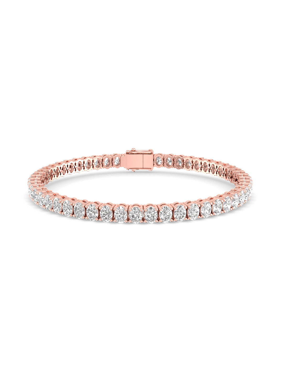 

ORIONZ Silver Cubic Zirconia Studded Rose Gold Plated Wraparound Bracelet