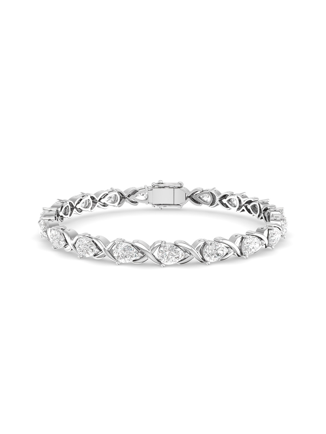 

ORIONZ Women Cubic Zirconia Bangle-Style Bracelet, Silver
