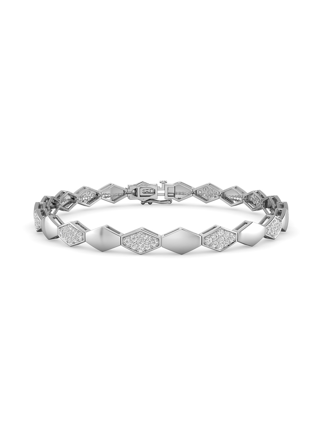 

ORIONZ Women Cubic Zirconia Bangle-Style Bracelet, Silver