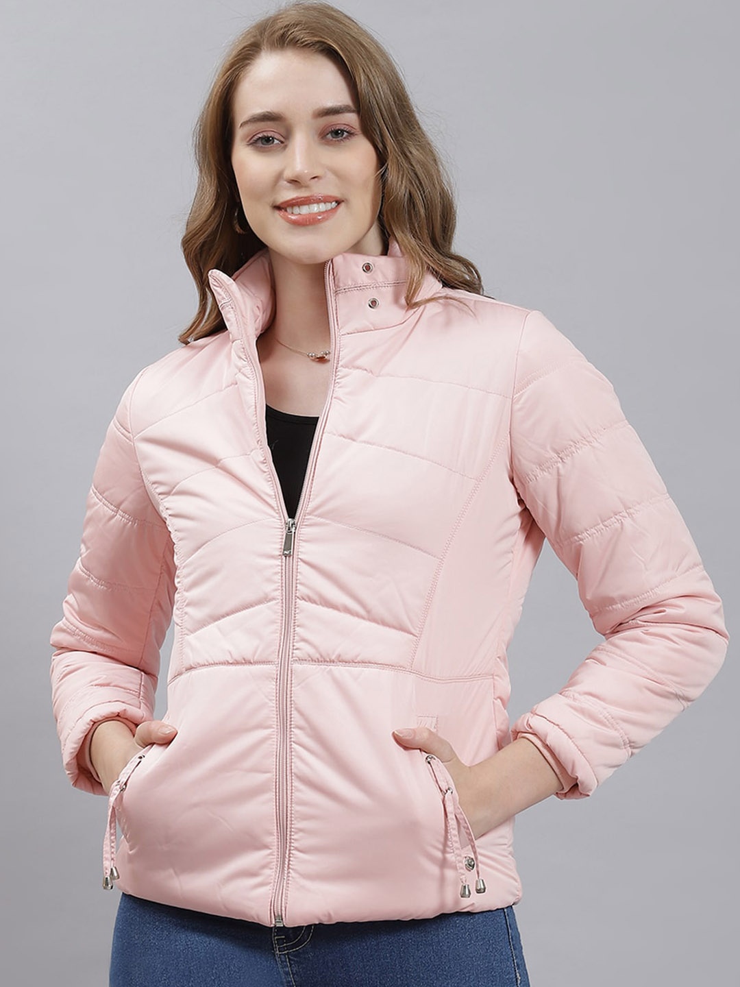 

Monte Carlo Mock Collar Lightweight Padded Jacket, Pink