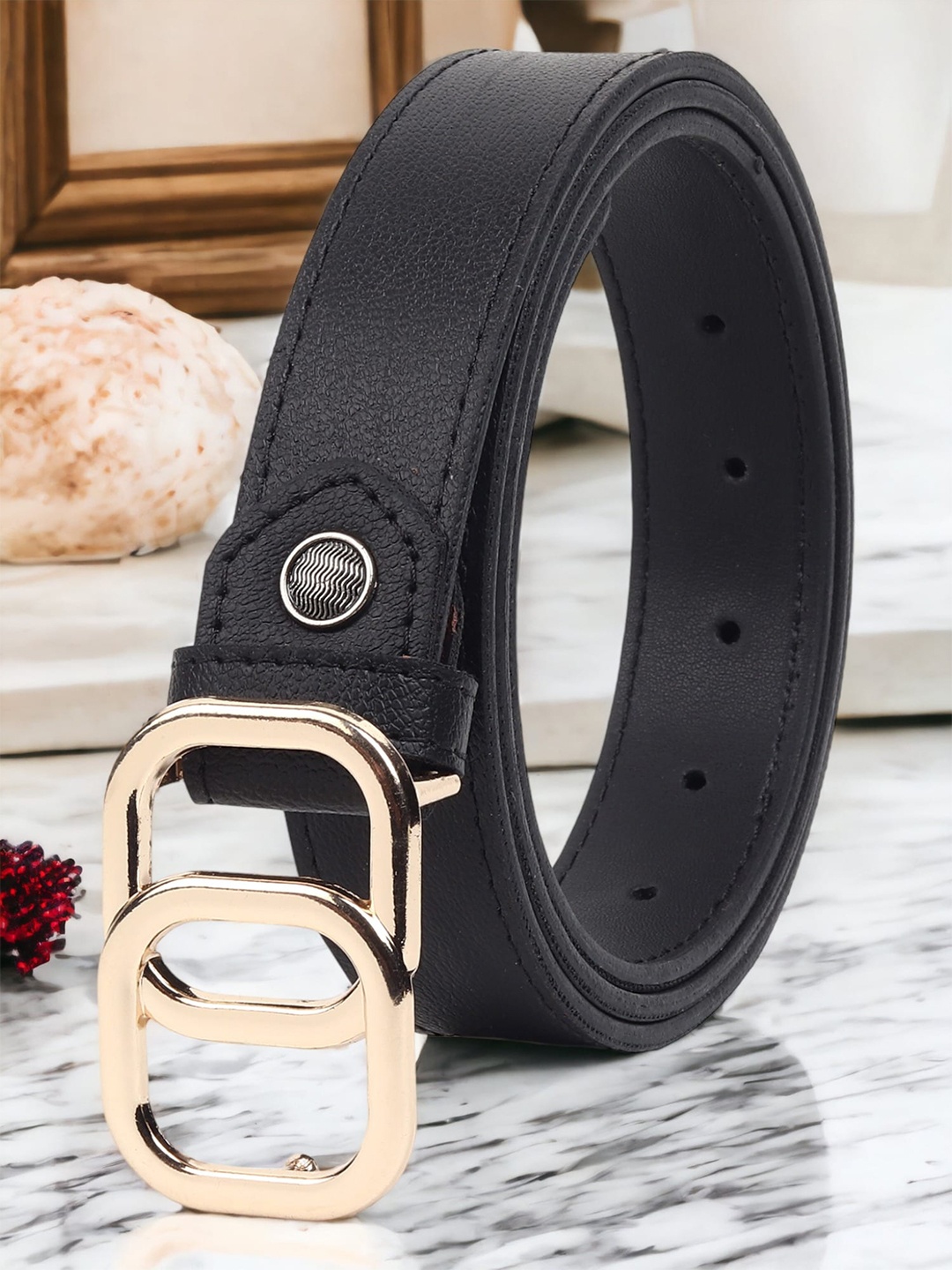

DressBerry Women Leather Belt, Black