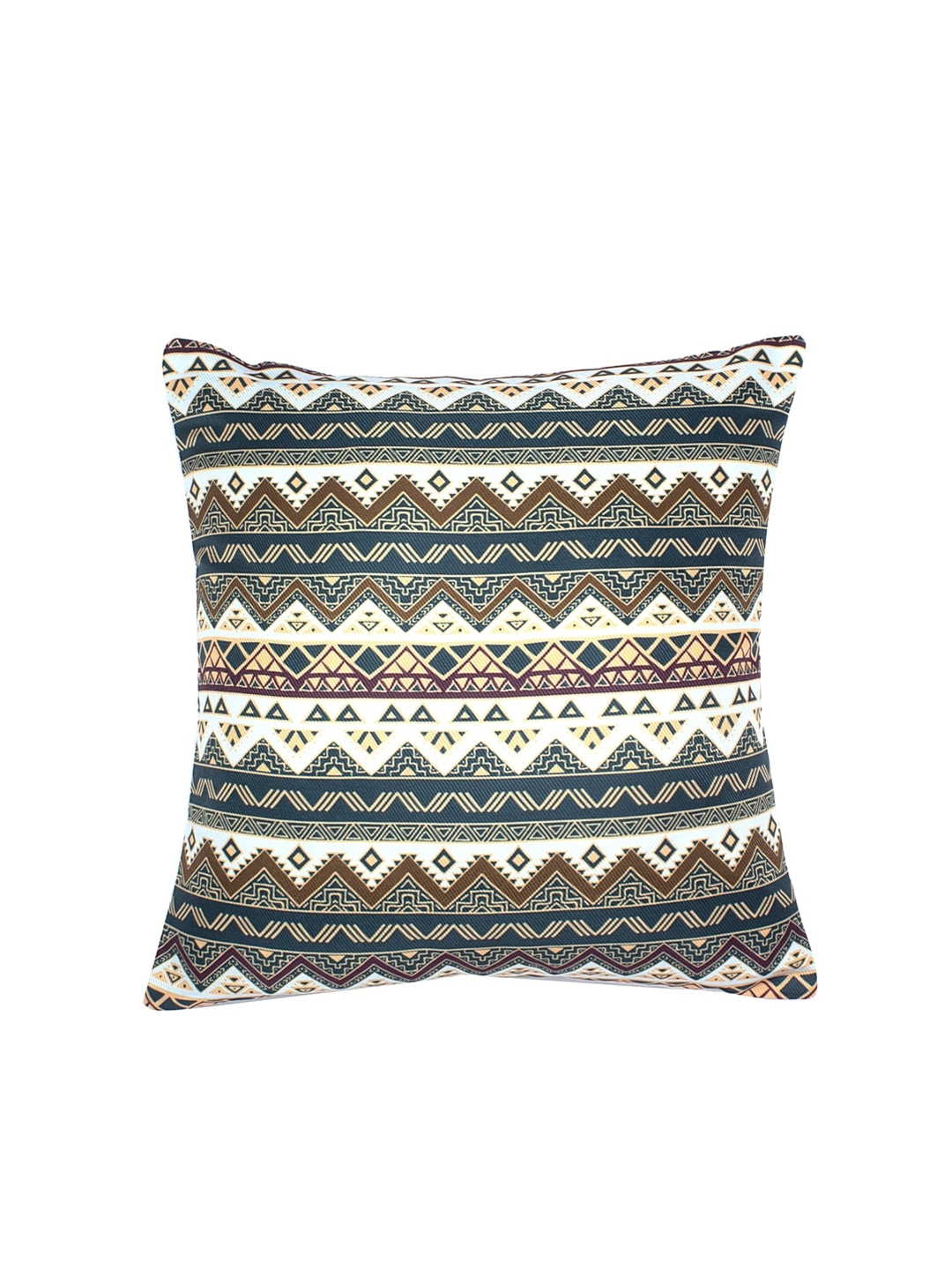 Alina decor Green & White 5 Pieces Ethnic Motifs Printed Square Cushion Covers
