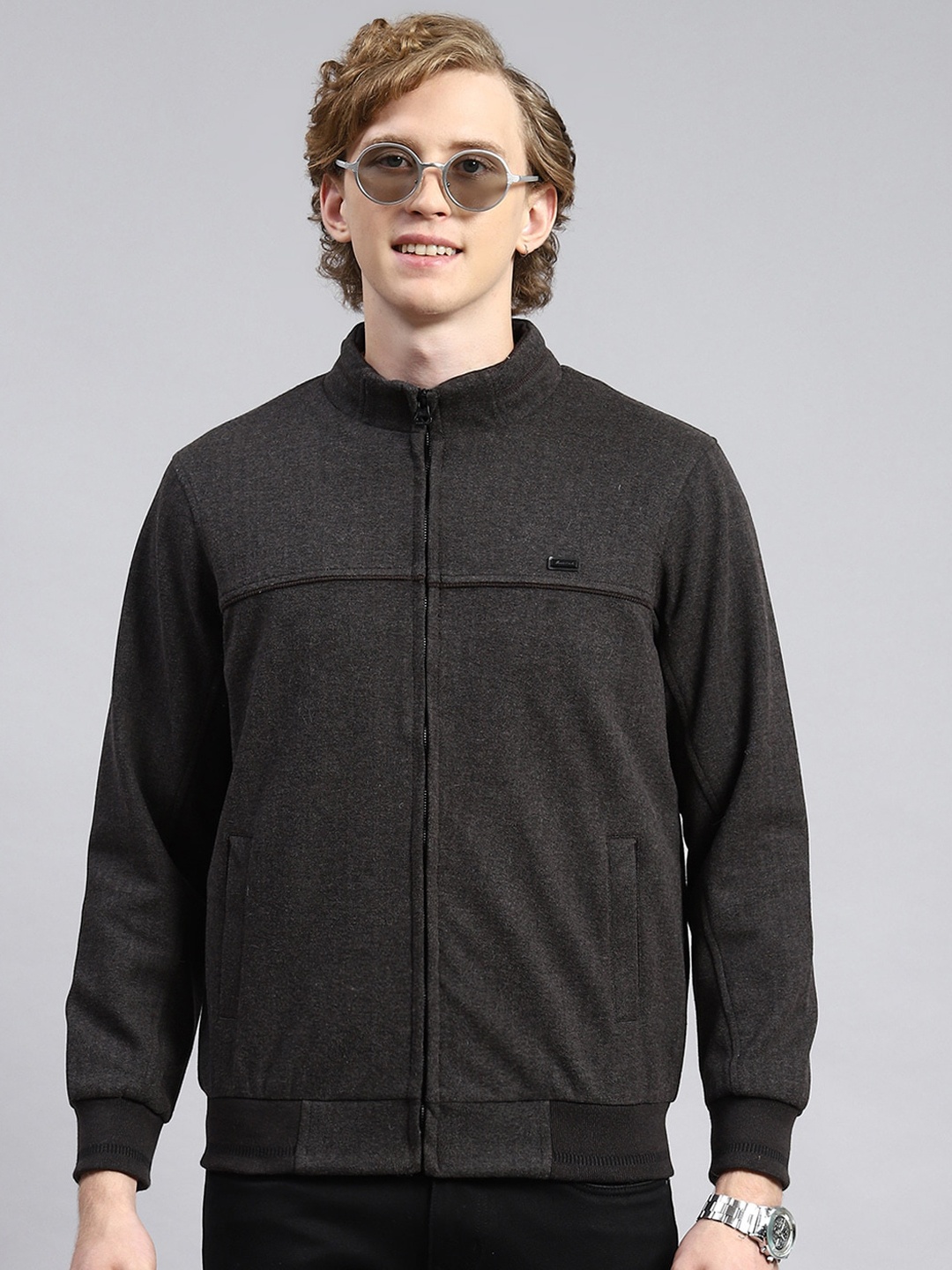 

Monte Carlo Stand Collar Lightweight Bomber Jacket, Grey