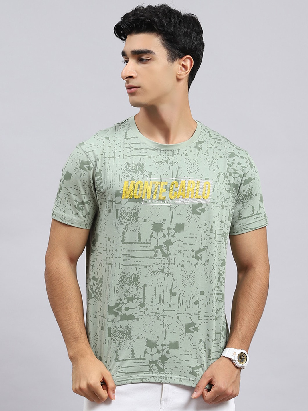 Monte Carlo Typography Printed T-shirt, Green