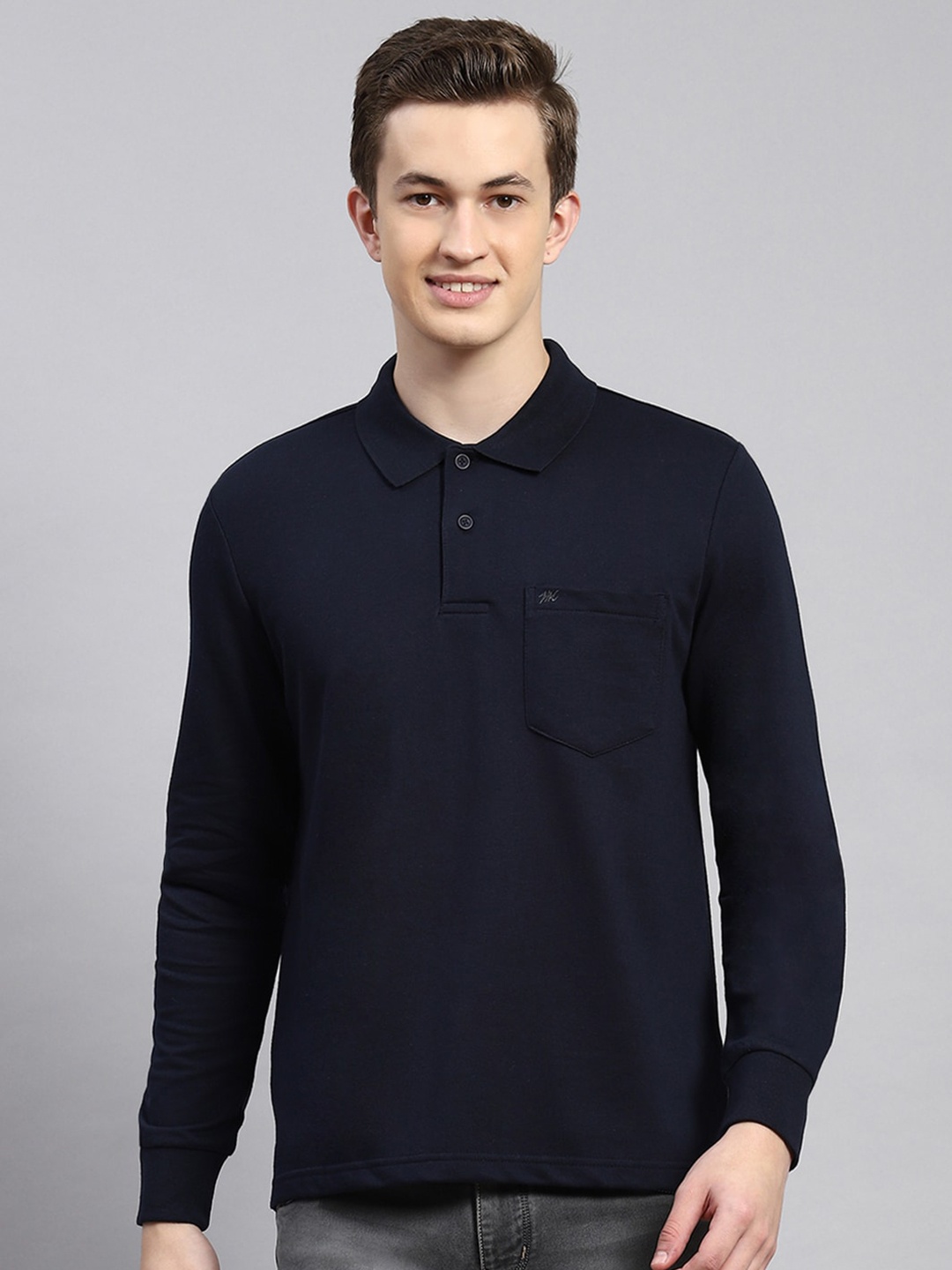 

Monte Carlo Polo Collar Pockets Regular Fit Casual T-shirt, Navy blue
