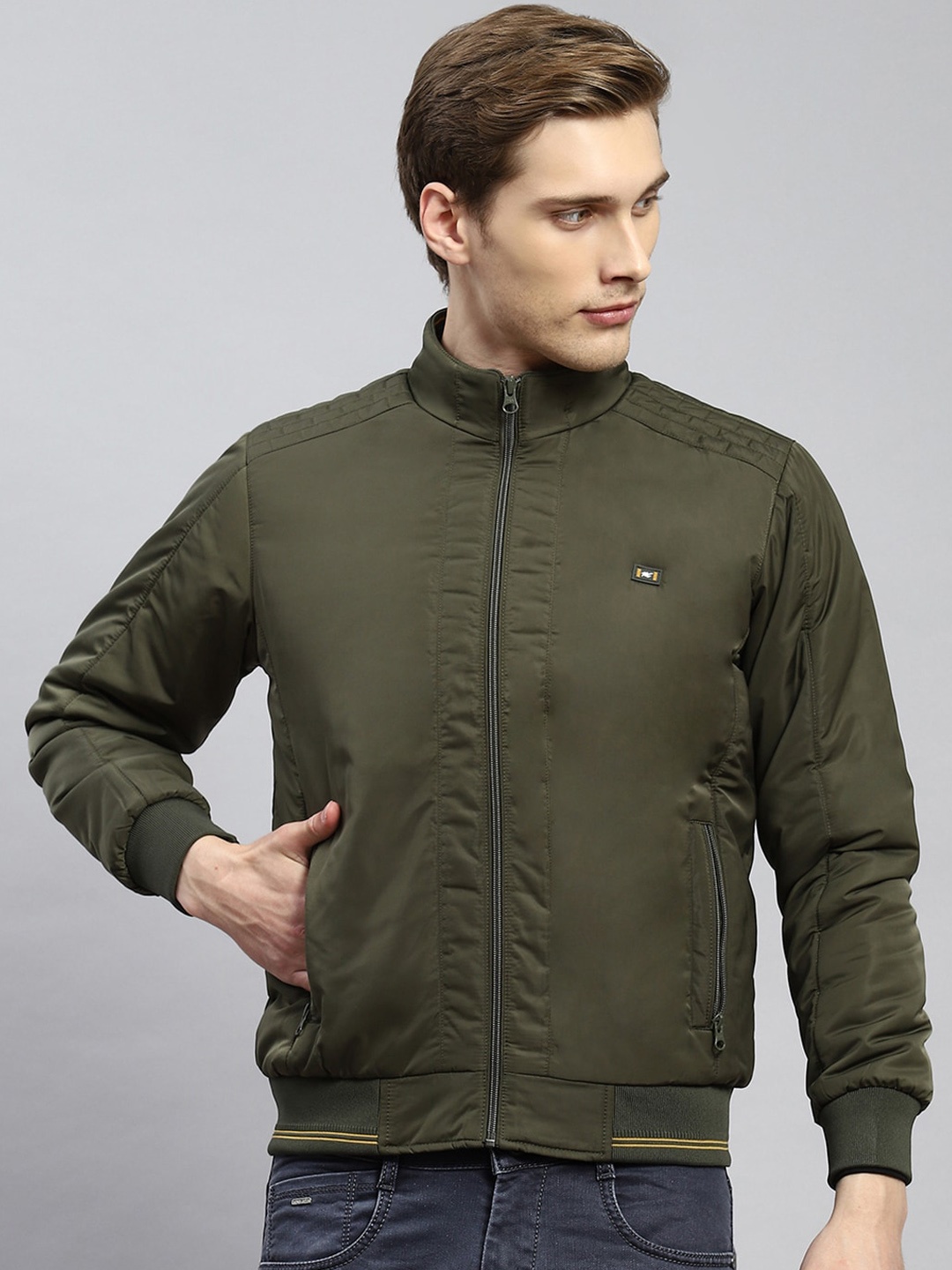 

Monte Carlo Mock Collar Lightweight Padded Jacket, Olive