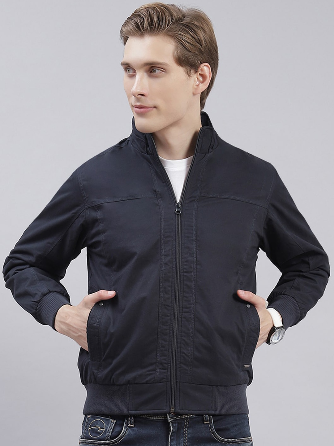 

Monte Carlo Lightweight Cotton Bomber Jacket, Navy blue