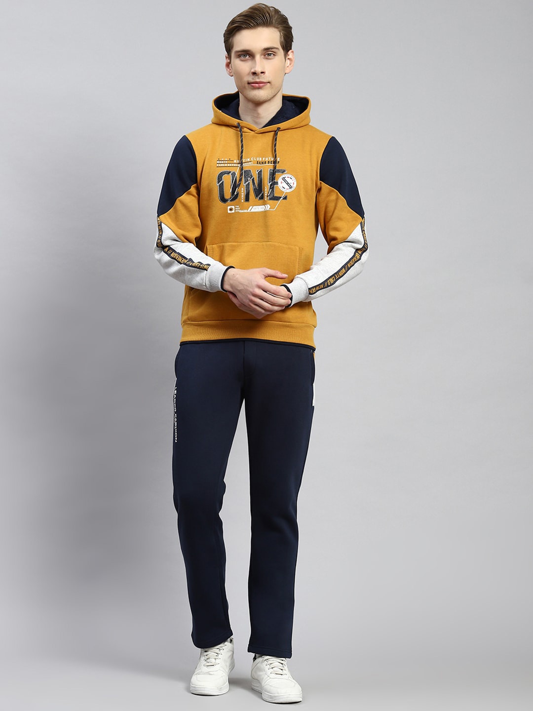 

Monte Carlo Colourblocked Hooded Cotton Tracksuits, Mustard