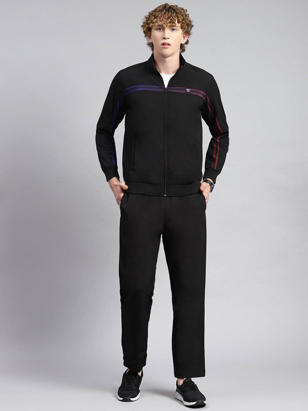 

Monte Carlo Mock Collar Cotton Tracksuit, Black