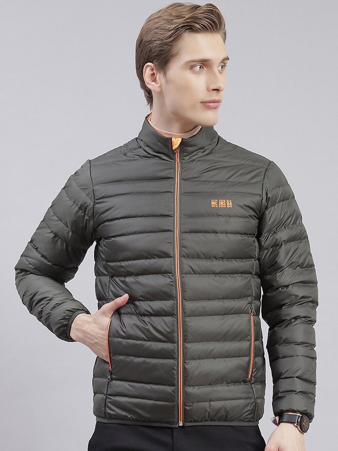 

Monte Carlo Stand Collar Long Sleeve Lightweight Padded Jacket, Olive