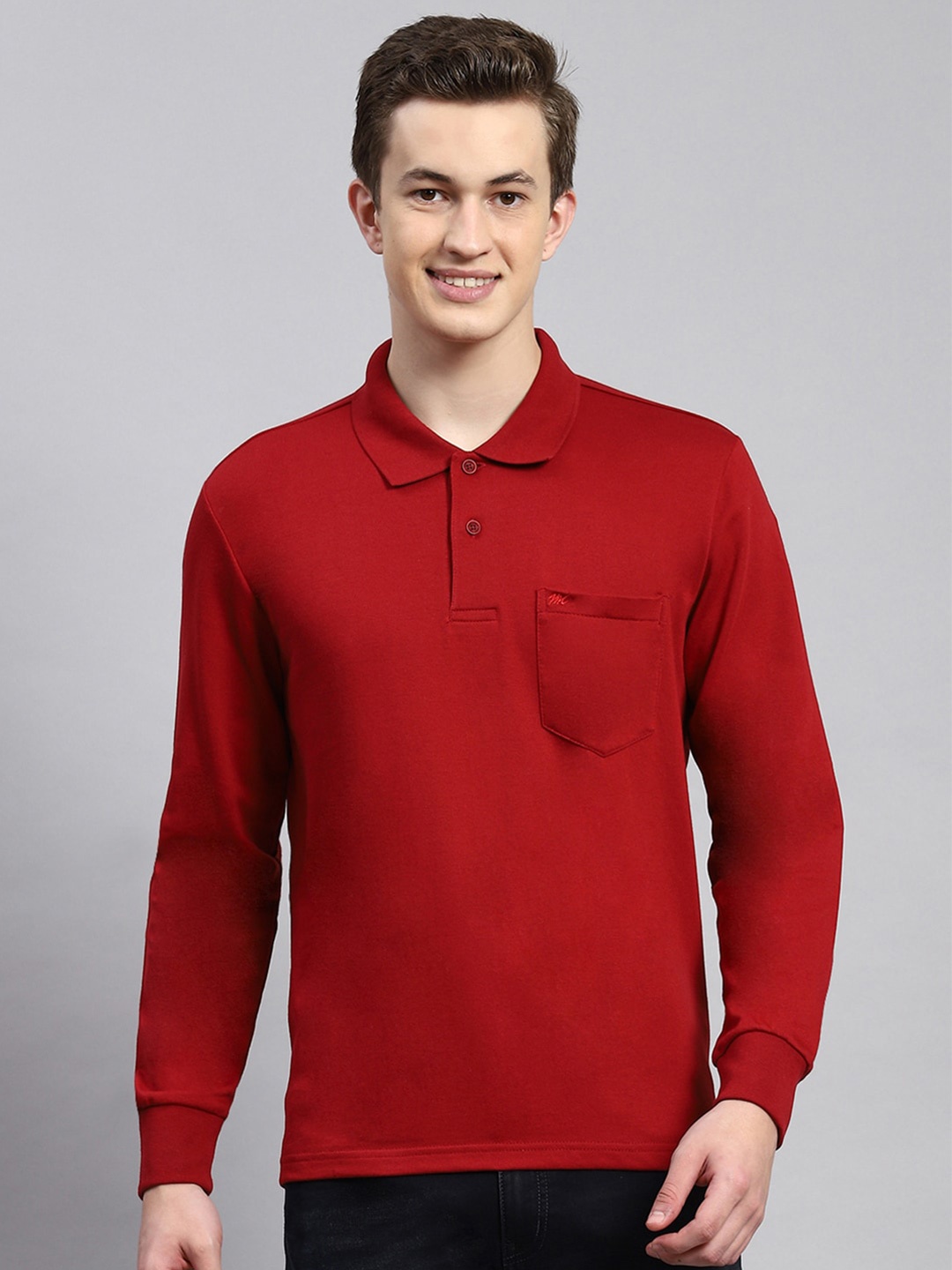 

Monte Carlo Long Sleeves Polo Collar T-Shirt, Maroon