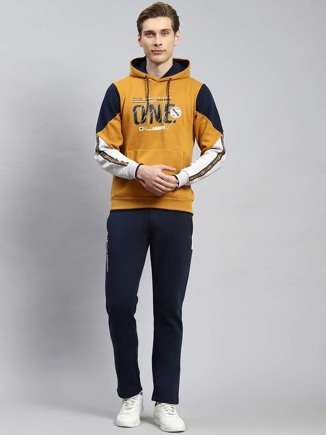

Monte Carlo Typography Printed Hooded Tracksuits, Mustard