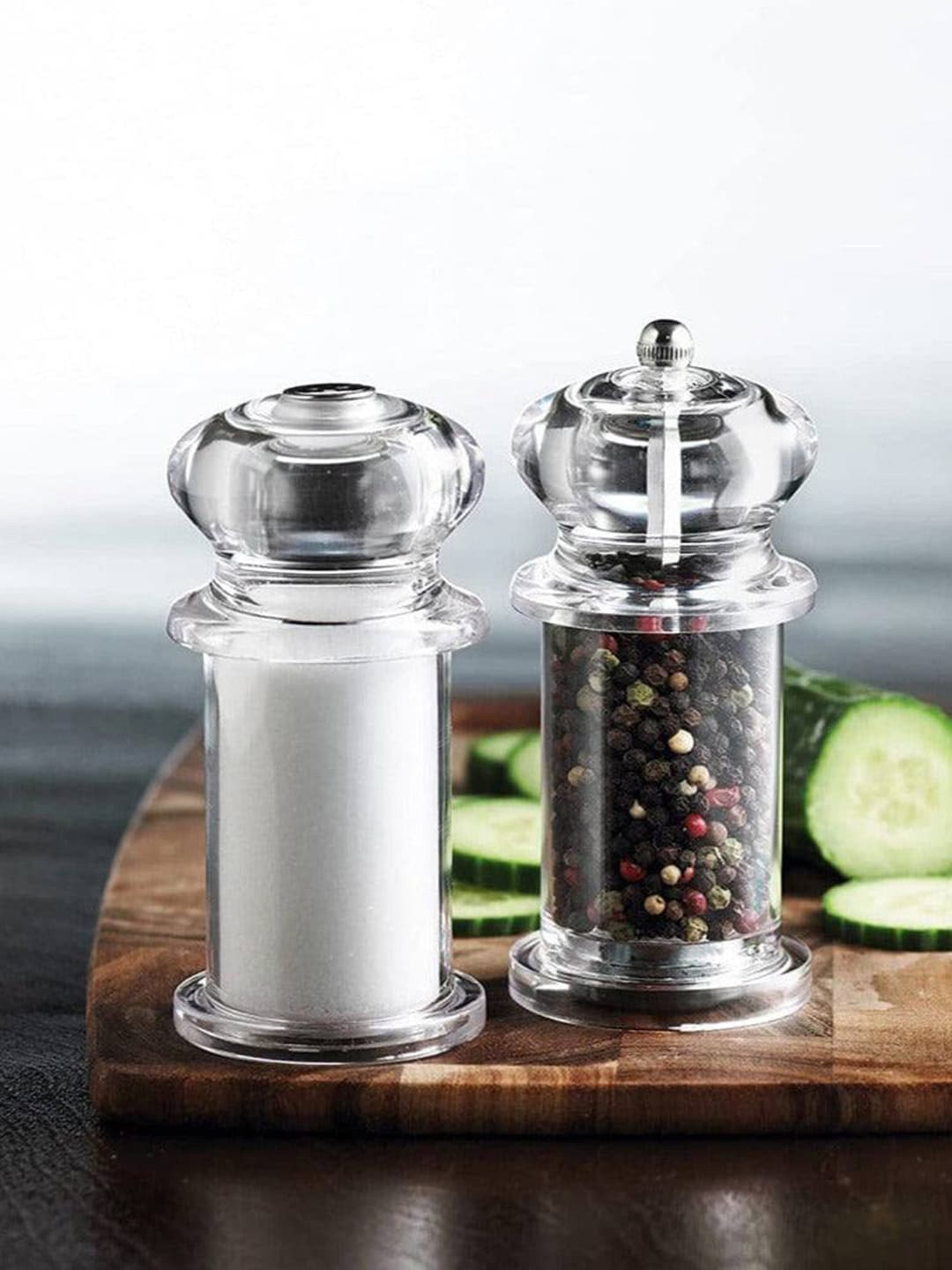 

Trudeau Transparent Peppermill & Salt Shaker Set