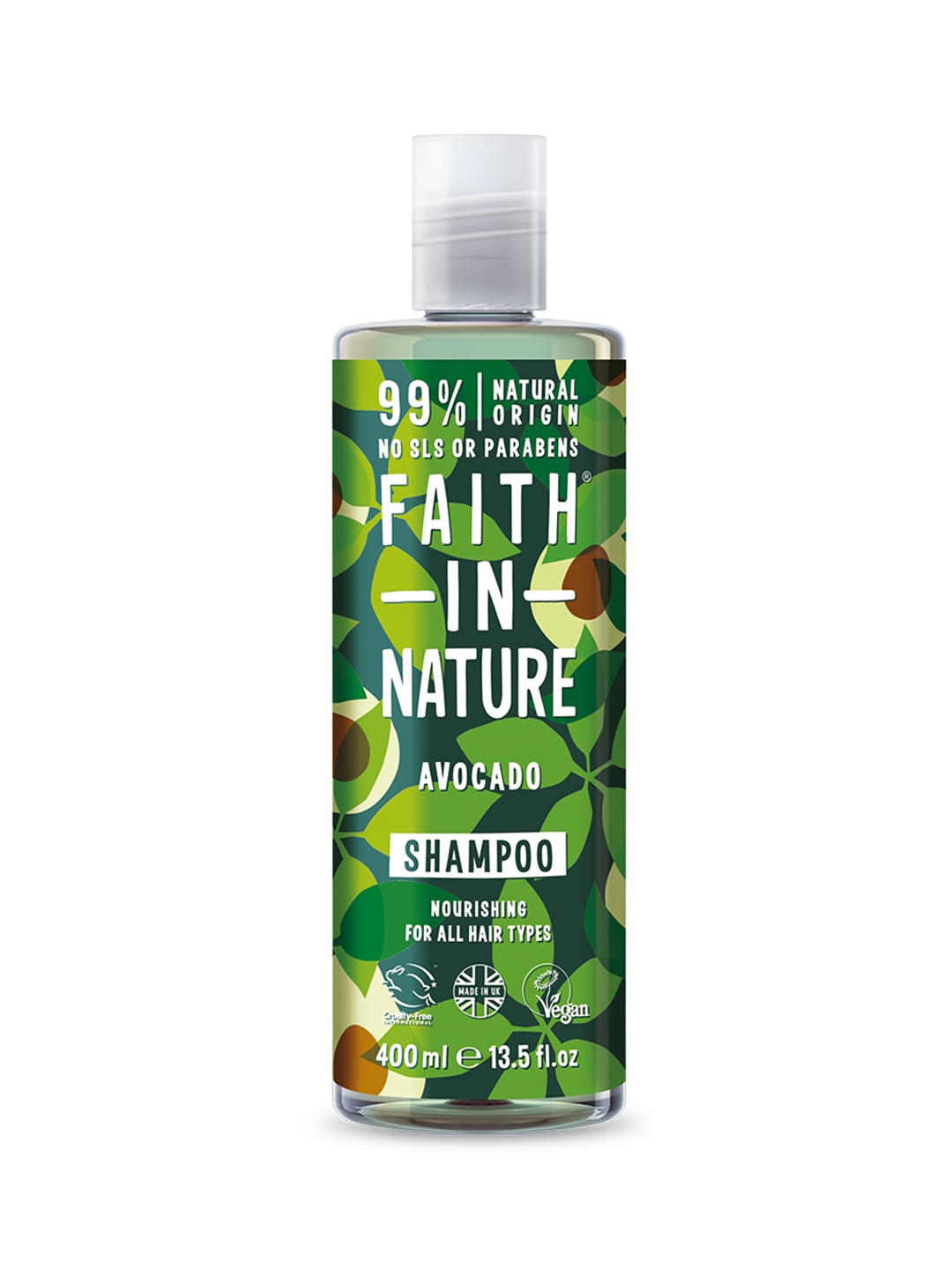 

Faith in Nature Avocado Nourishing Shampoo for All Hair Types - 400ml, Green