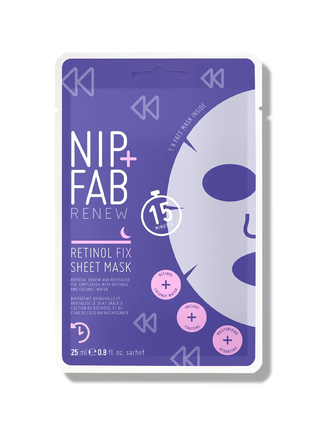 

Nip+Fab Renew Retinol Fix Sheet Mask - 25 ml, Purple