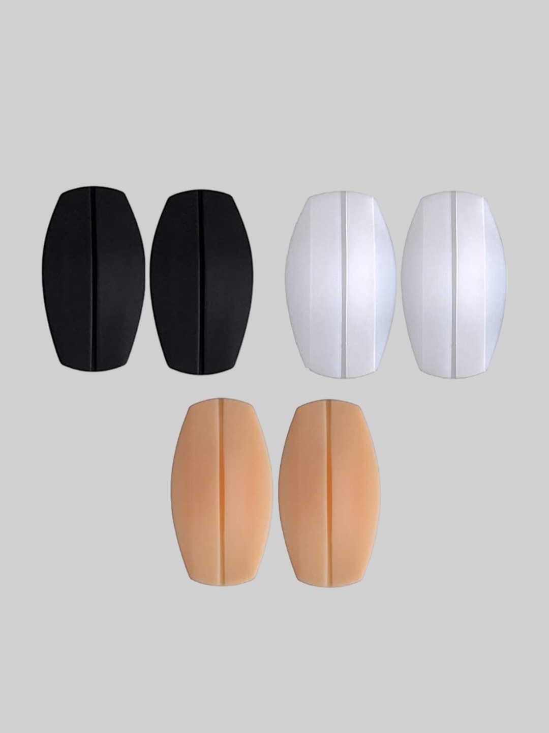 

PLUMBURY Set of 3 Silicone Bra Strap Cushion Non-slip Shoulder Pads, Black