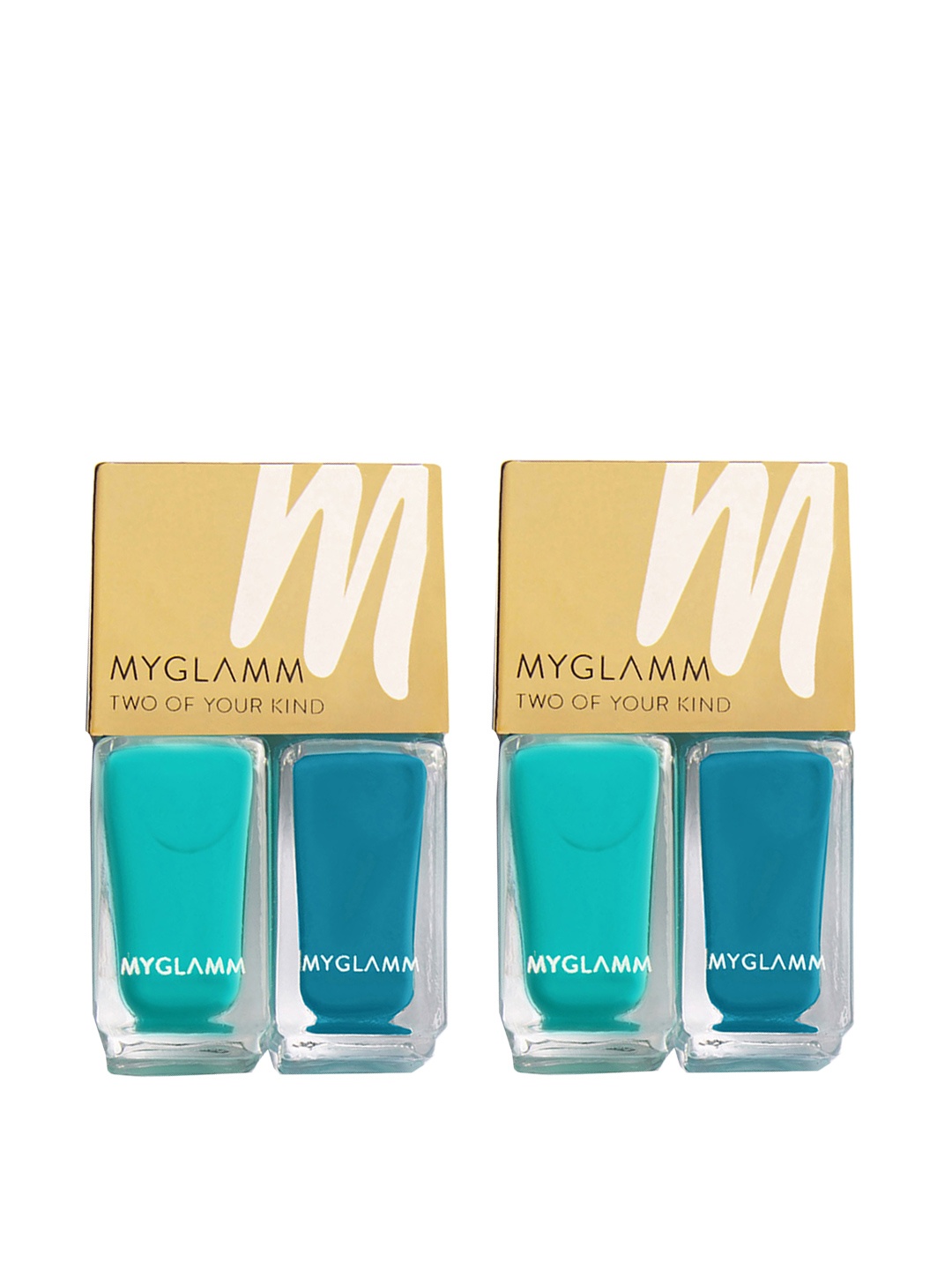 

MyGlamm Set of 2 High Gloss 2 IN 1 Nail Paint 10 ml Each - Poolside Soiree, Teal