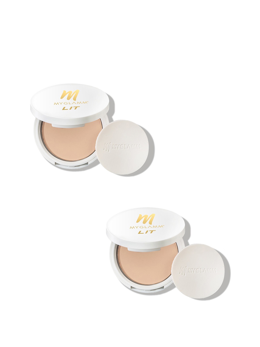 

MyGlamm Set of 2 LIT Radiant Matte Compact Powder 9 g Each - Serving Face 01, Beige