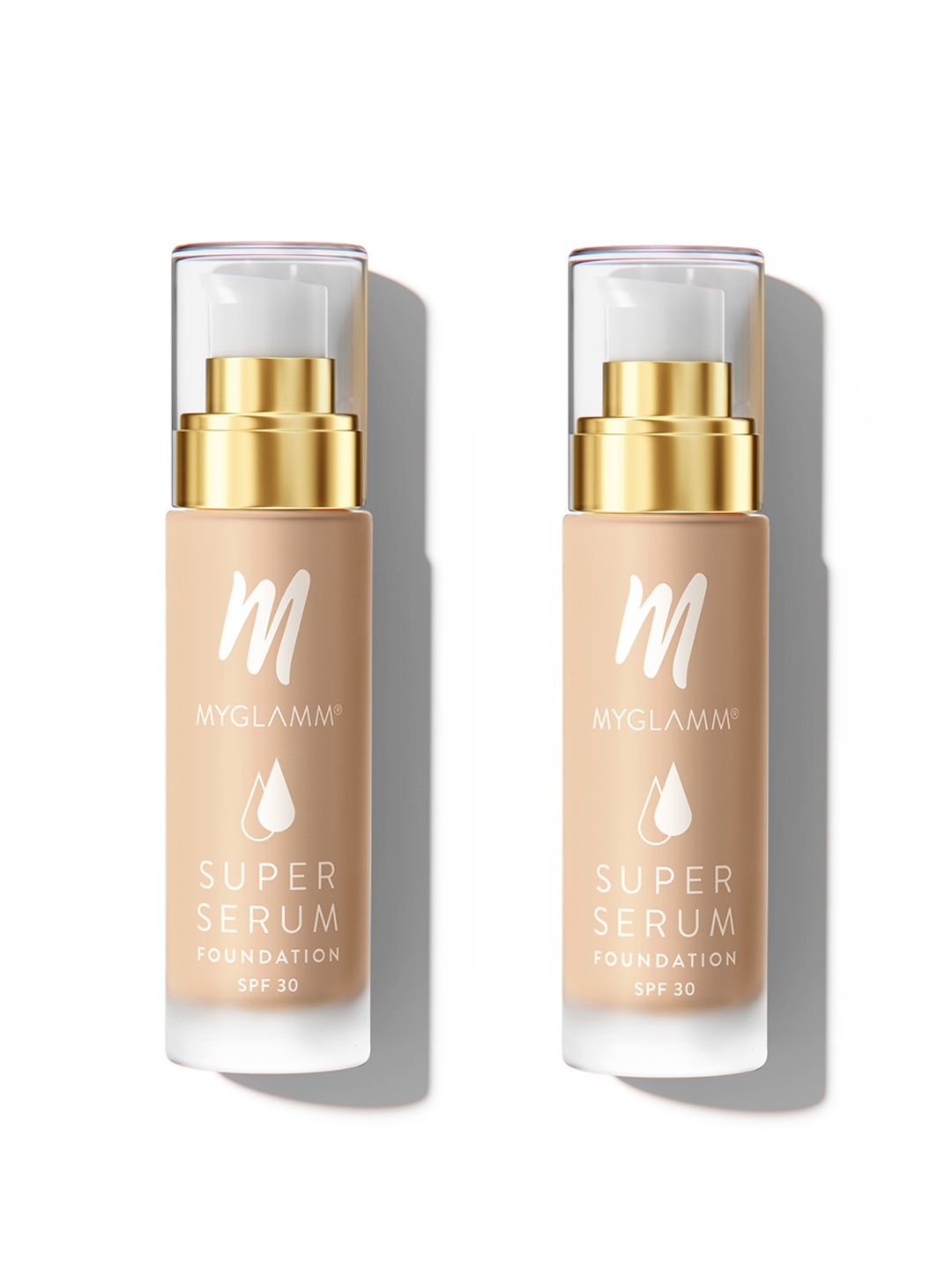 

MyGlamm Set of 2 Super Serum Foundation with Hyaluronic Acid 33 g Each - Biscuit 301N, Beige